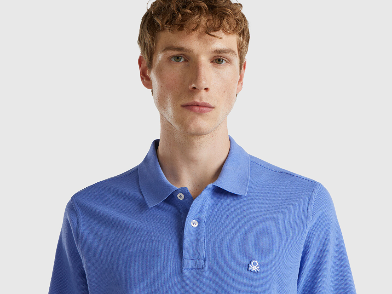 Benetton Erkek Mavi Regular Fit Kısa Kollu Polo T-Shirt