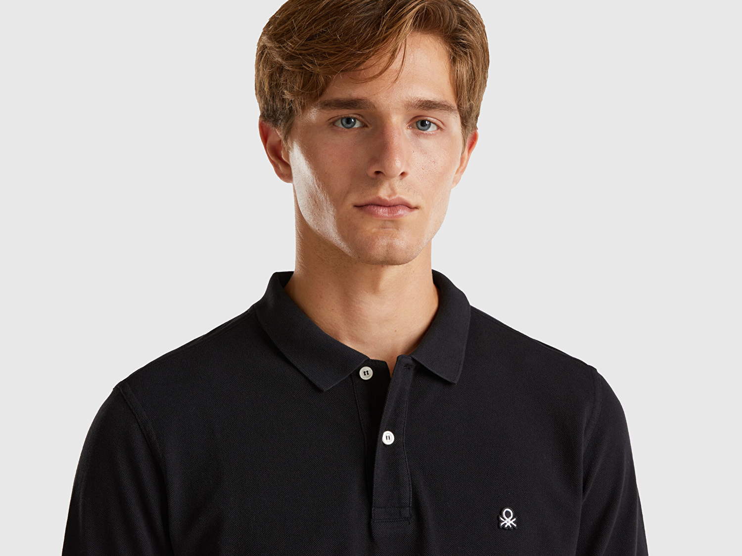 Benetton Erkek Siyah Uzun Kol Polo T-Shirt