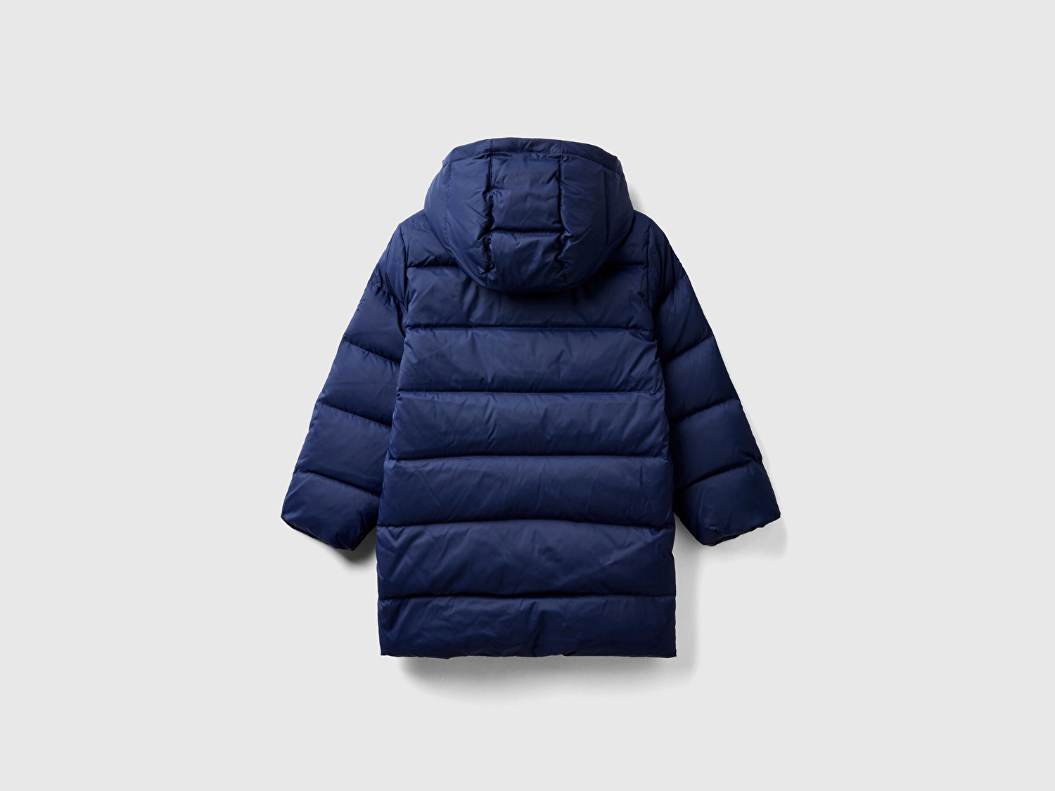 Benetton Erkek Çocuk Lacivert Logo İşlemeli Kaztüyü Uzun Mont