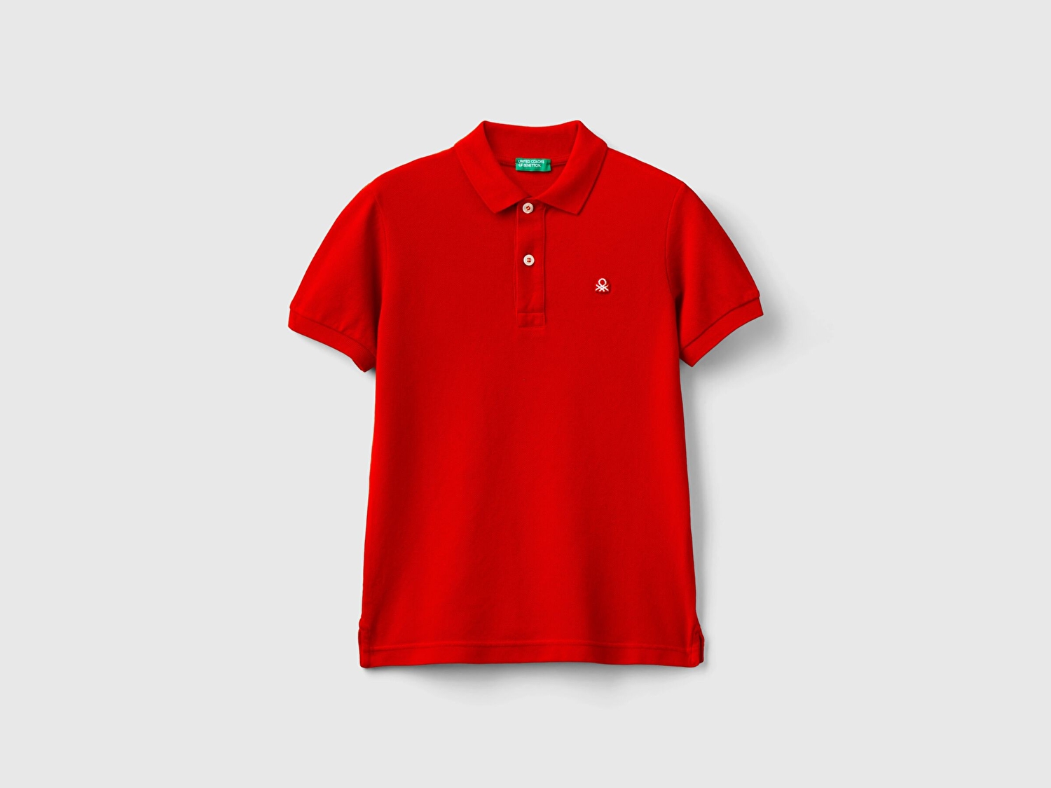 Benetton Erkek Çocuk Kırmızı Logolu Pike Polo T-Shirt