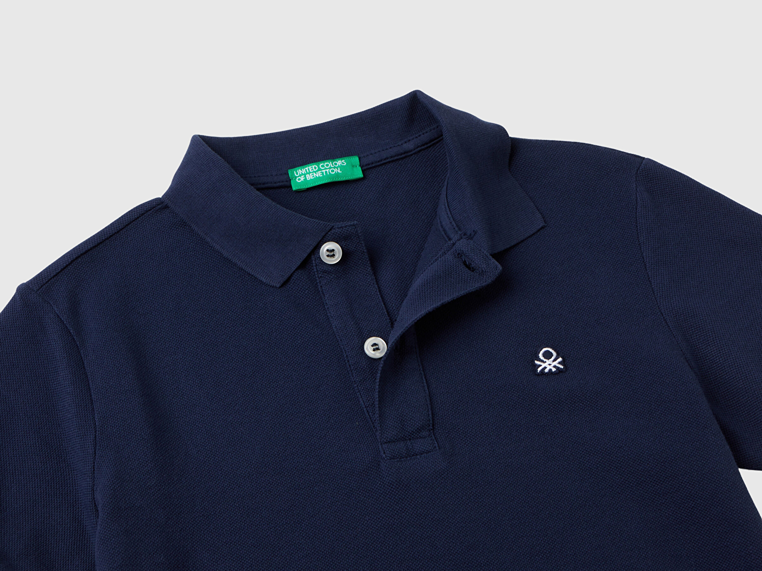 Benetton Erkek Çocuk Lacivert Logolu Pike Polo T-Shirt