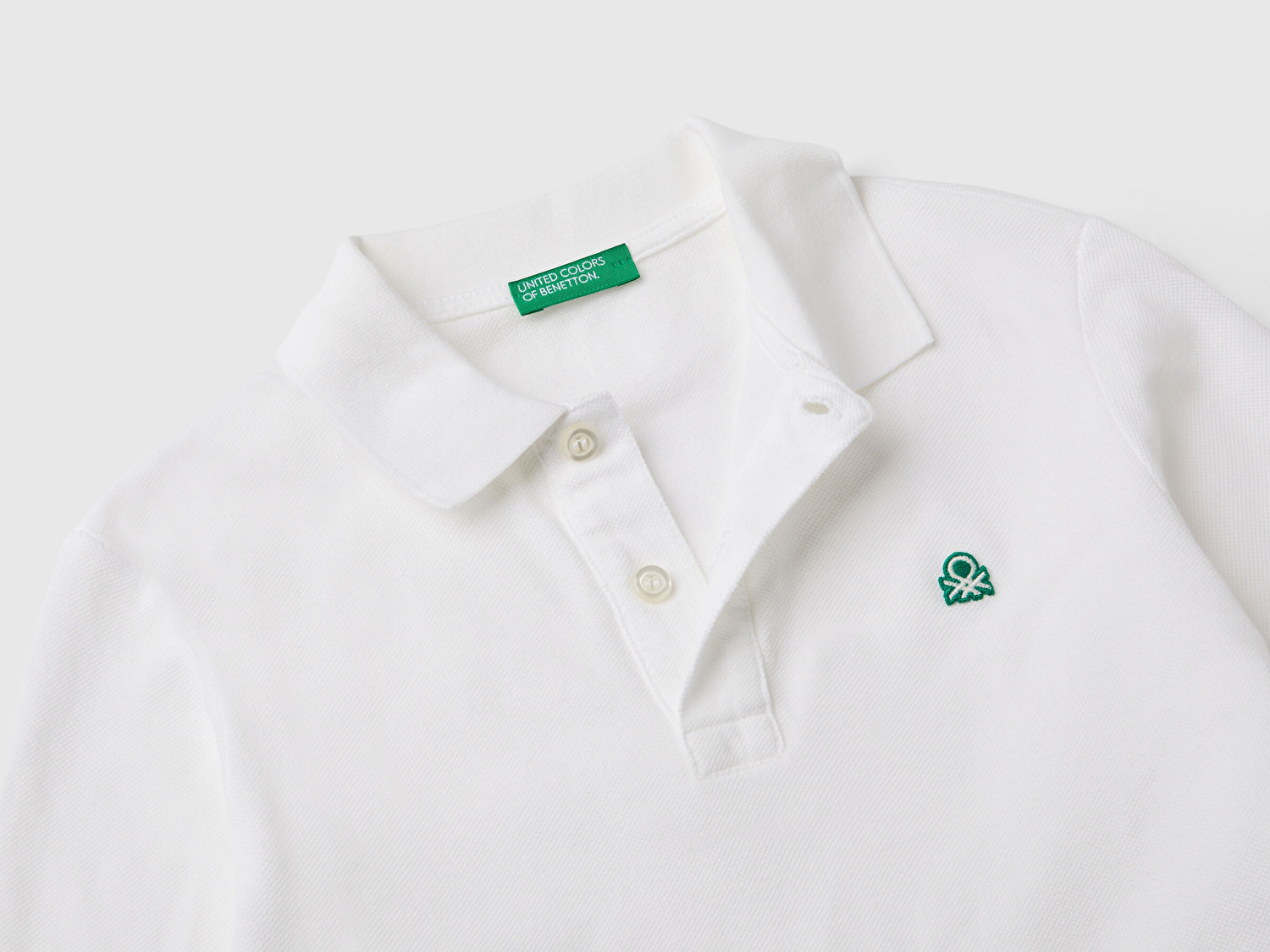 Benetton Erkek Çocuk Beyaz Logolu Polo T-Shirt
