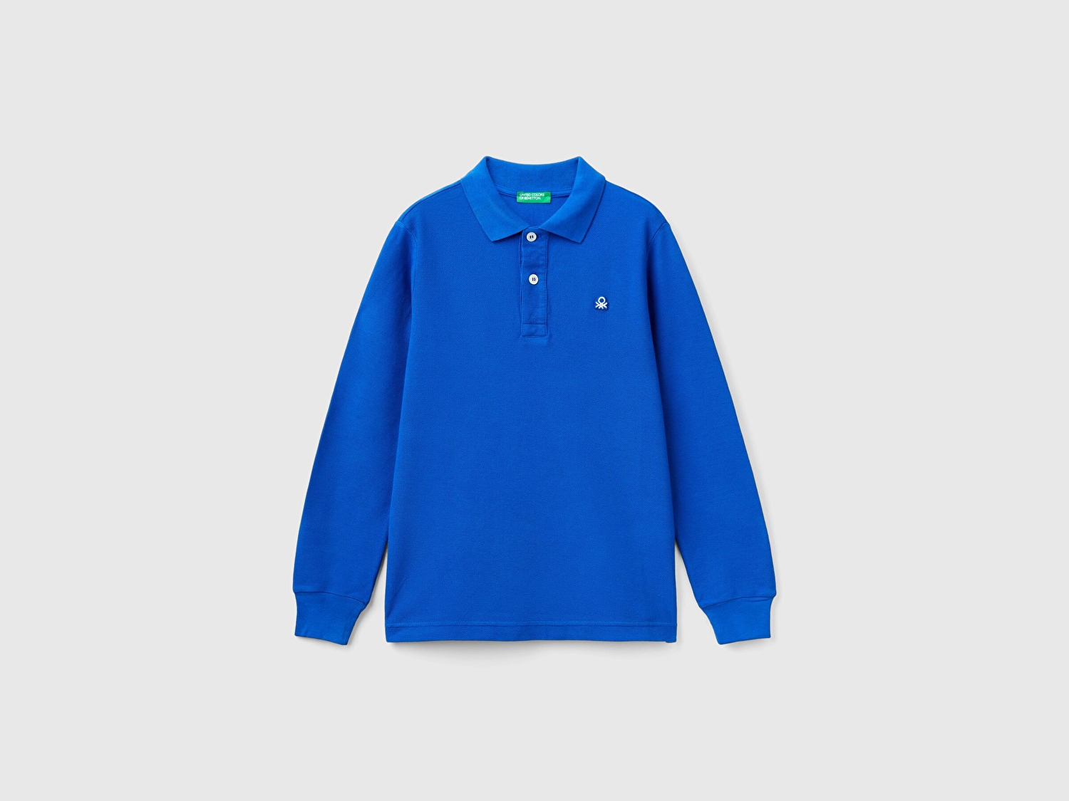 Benetton Erkek Çocuk Saks Mavisi Logolu Polo T-Shirt