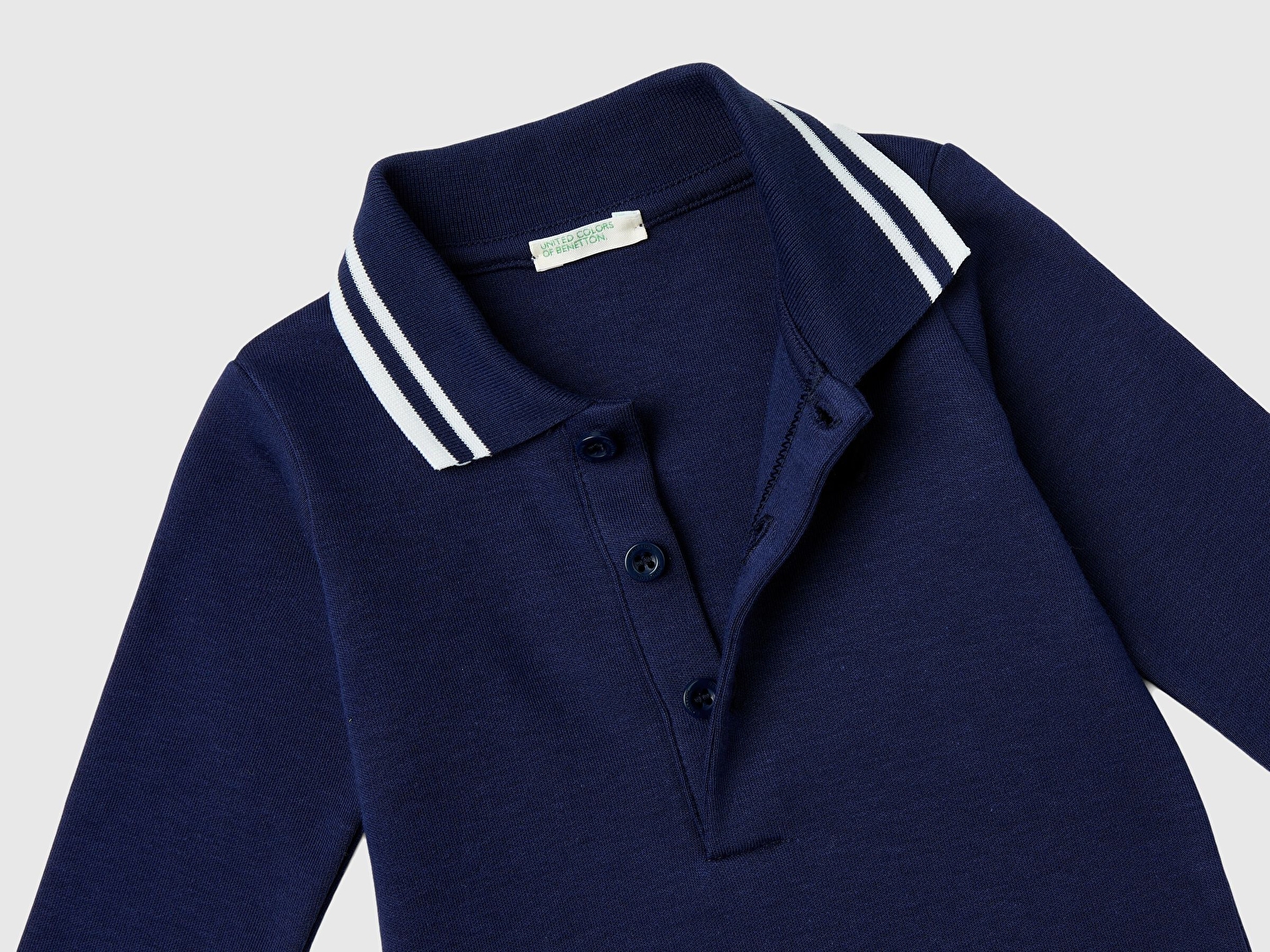 Bebek Lacivert Polo Yaka Çıtçıtlı Body