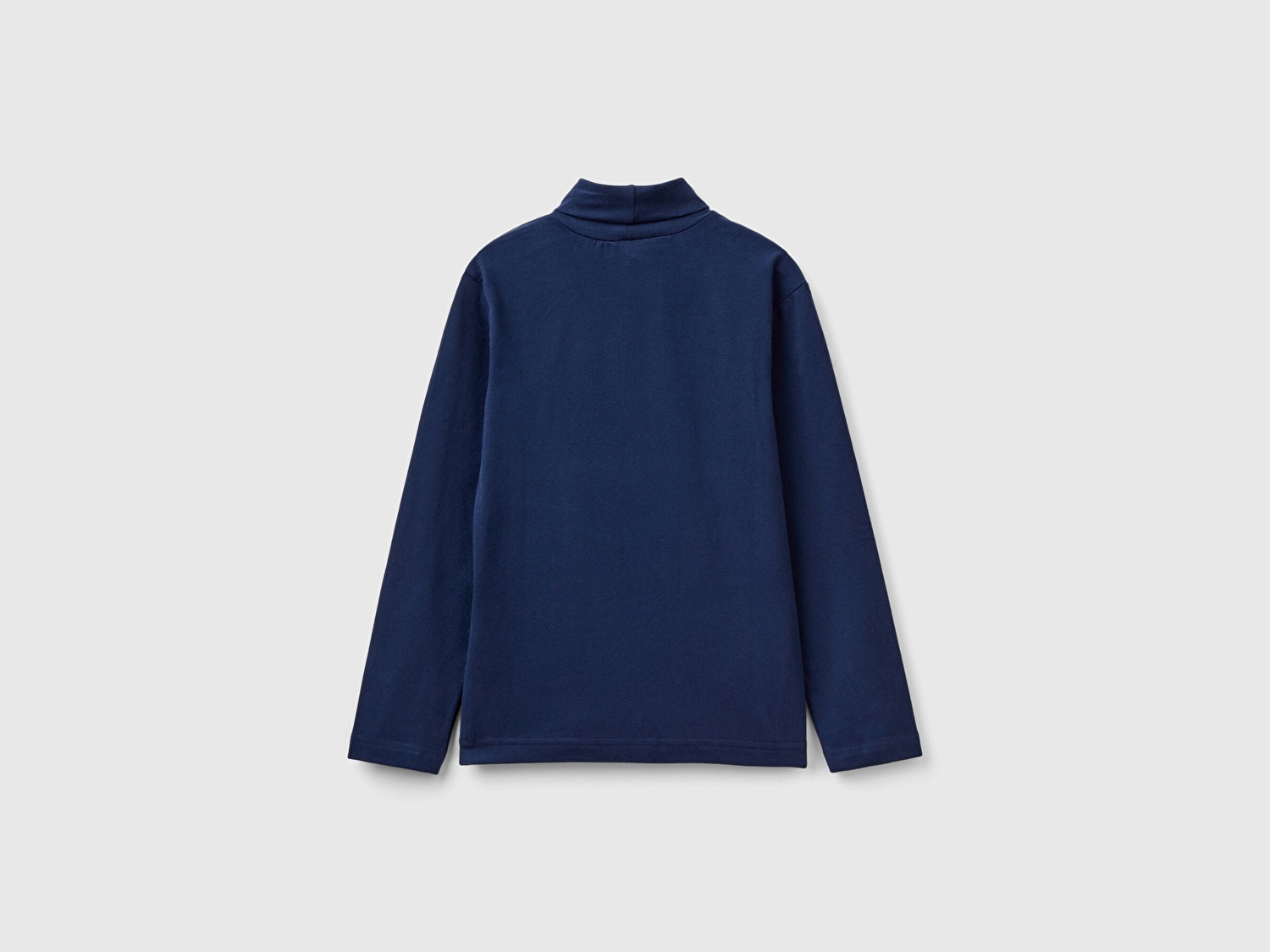 Benetton Erkek Çocuk Lacivert Balıkçı Yaka Basic T-Shirt