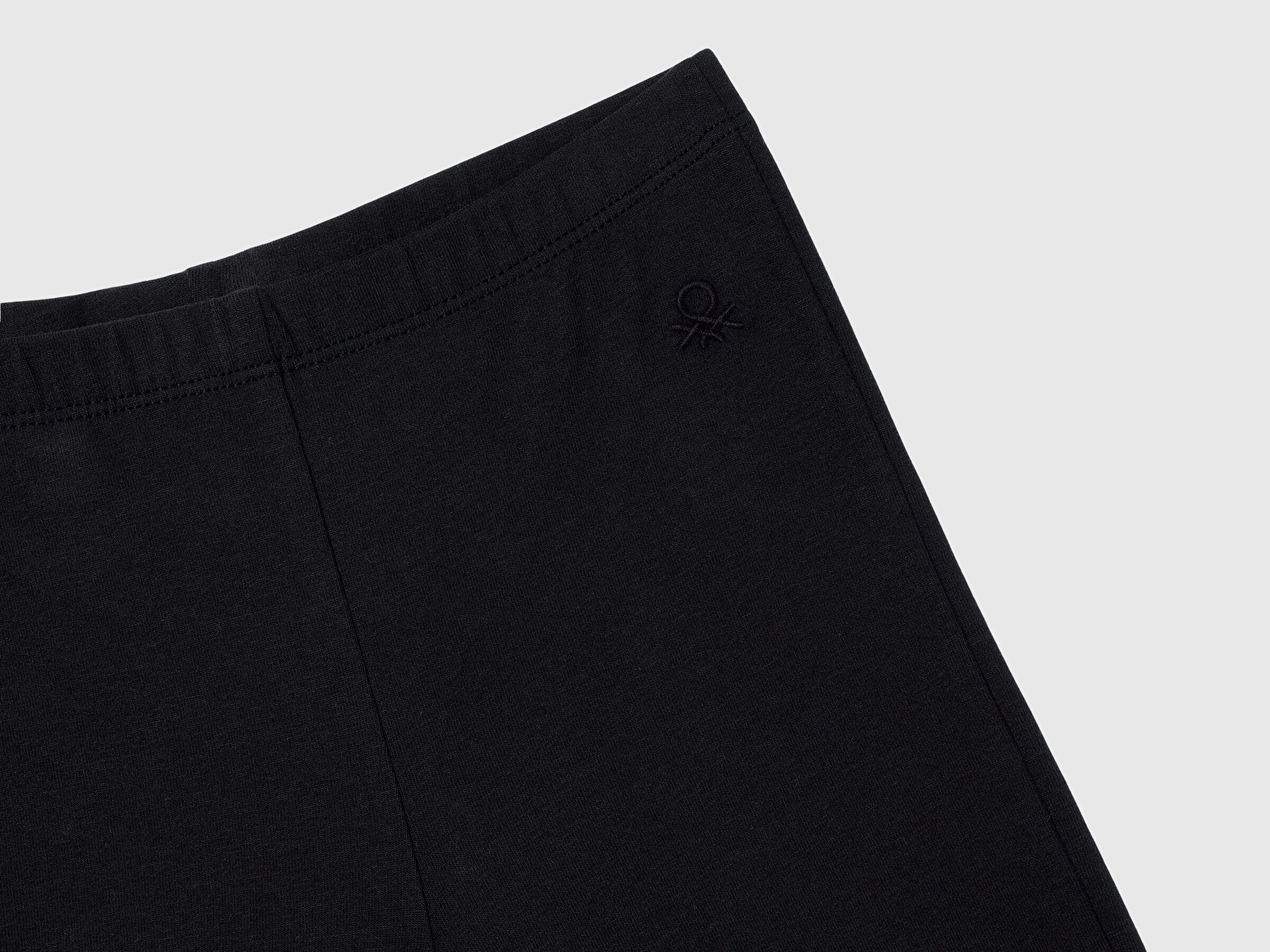 Benetton Kız Çocuk Siyah Geniş Paça Logo Detaylı Tayt