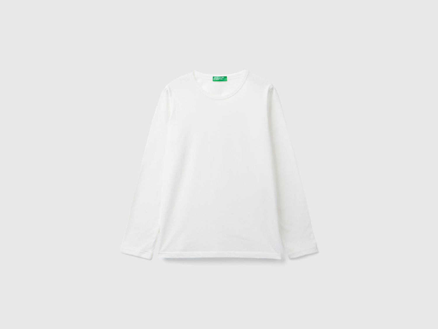 Benetton Kız Çocuk Ekru Basic T-Shirt
