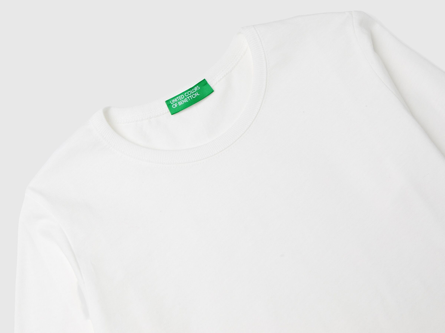 Benetton Kız Çocuk Beyaz Basic T-Shirt