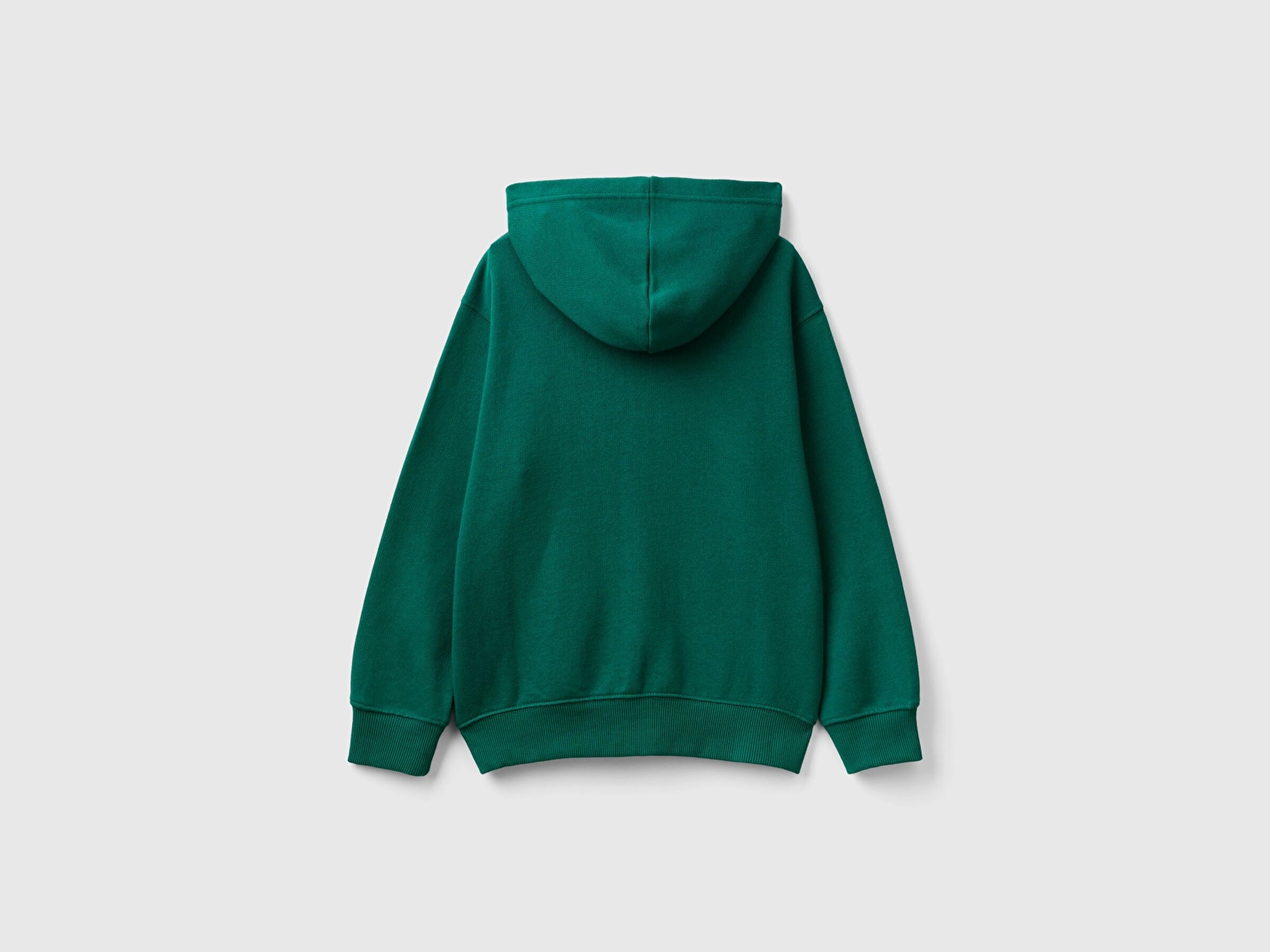 Benetton Erkek Çocuk Çam Yeşili Önü Logo İşlemeli Fermuarlı ve Kapüşonlu Sweatshirt