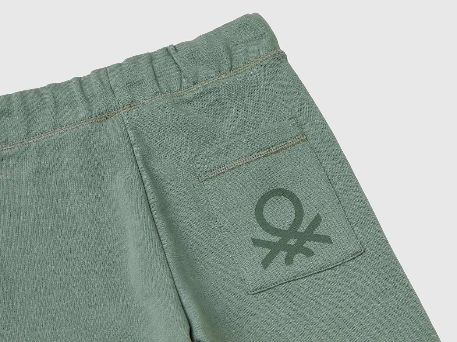 Benetton Erkek Çocuk Haki Arka Cebi Logolu Eşofman Altı