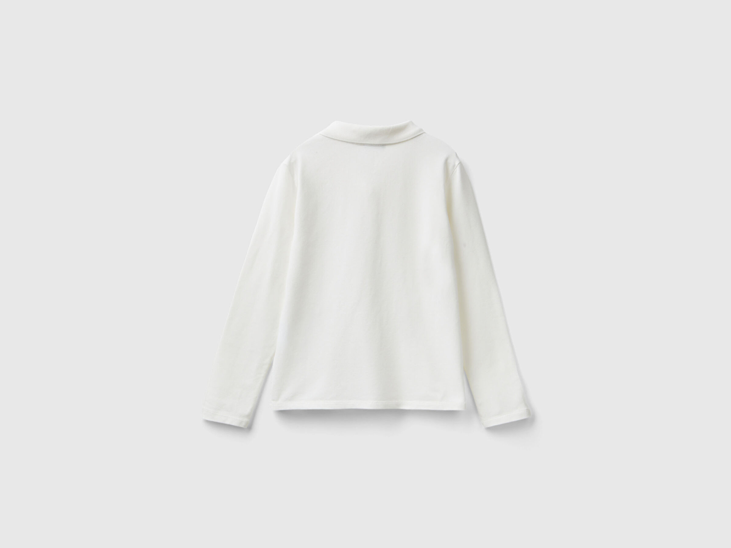 Benetton Kız Çocuk Ekru Logo İşlemeli Polo T-Shirt