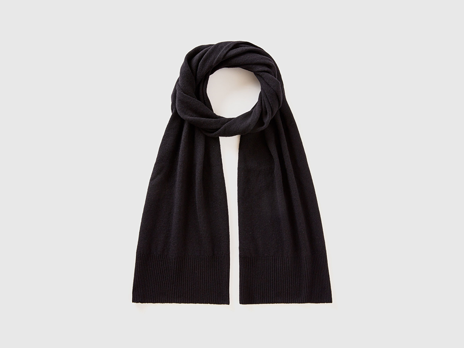 Benetton Kadın Siyah %100 Merino Atkı