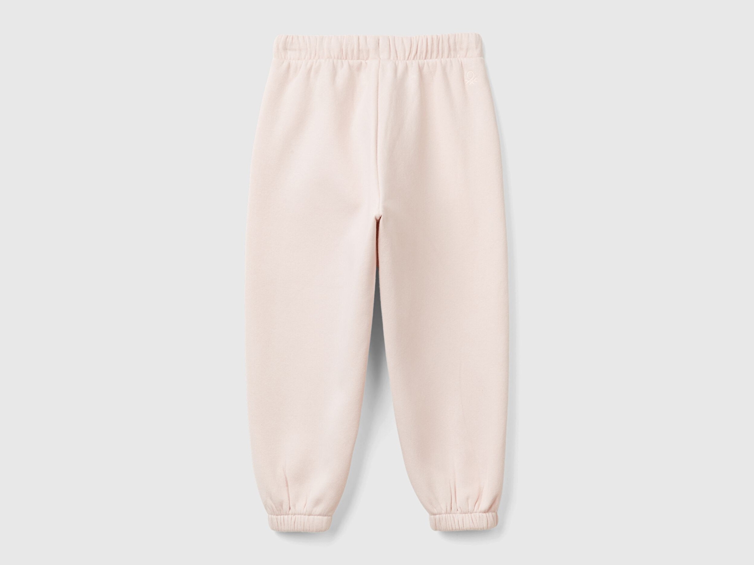 Benetton Kız Bebek Toz Pembe Arkası Logo Detaylı Beli Paçası Lastikli Büzgü İpli Eşofman Altı