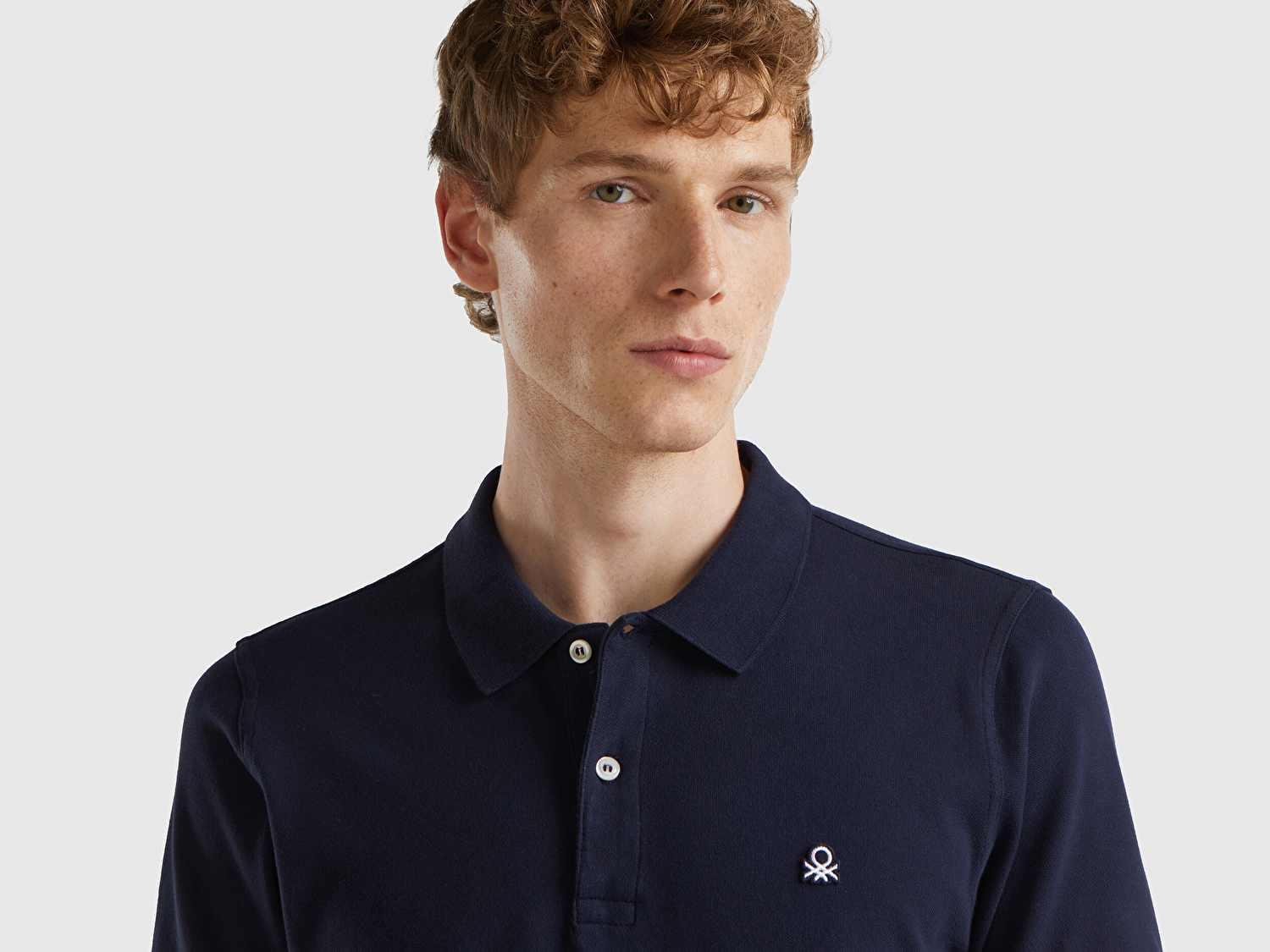 Benetton Erkek Lacivert %100 Koton Slim Fit Polo T-Shirt