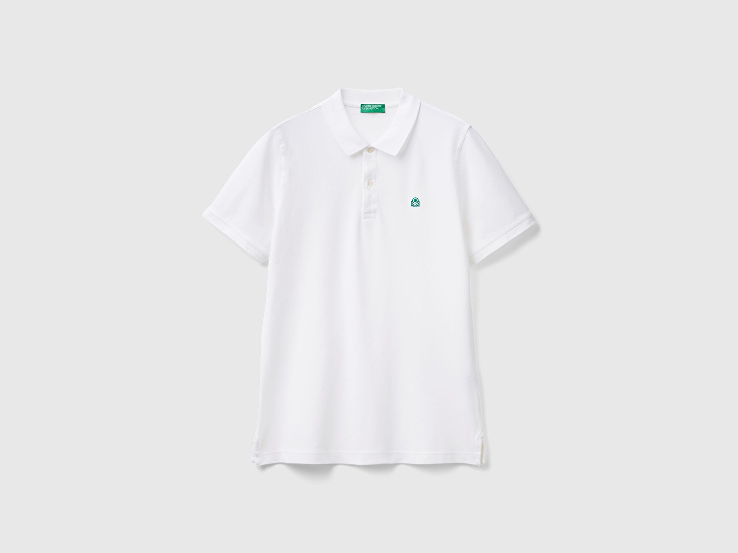 Benetton Erkek Beyaz %100 Koton Slim Fit Polo T-Shirt