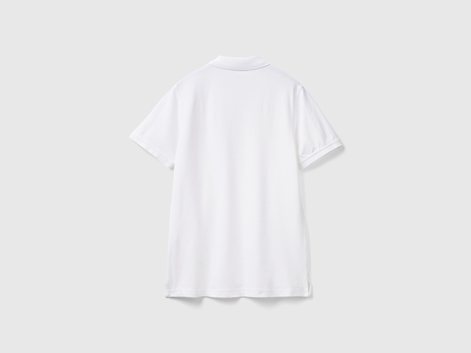 Benetton Erkek Beyaz %100 Koton Slim Fit Polo T-Shirt