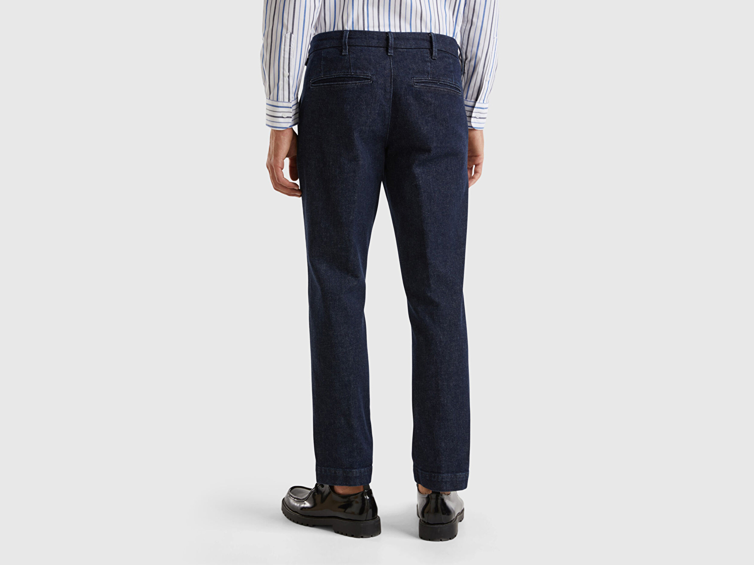 Benetton Erkek Lacivert Slim Fit Denim Chino Pantolon
