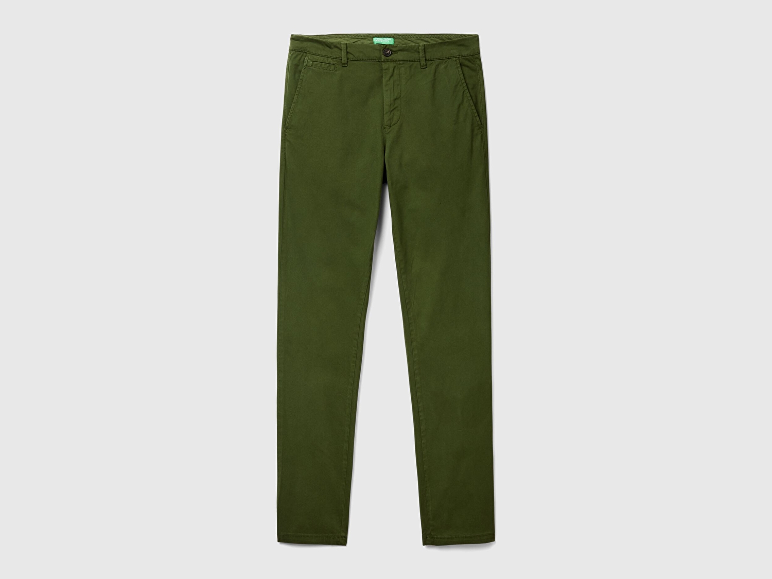 Benetton Erkek Haki Slim Fit Chino Pantolon