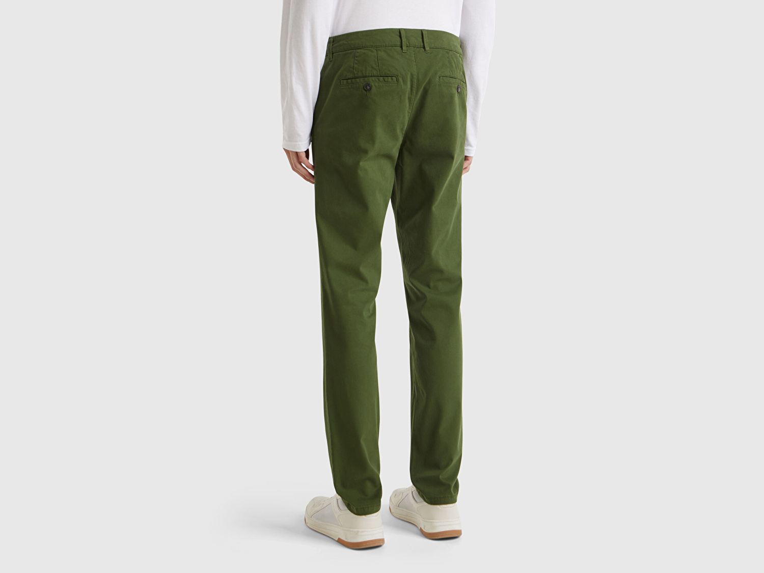 Benetton Erkek Haki Slim Fit Chino Pantolon