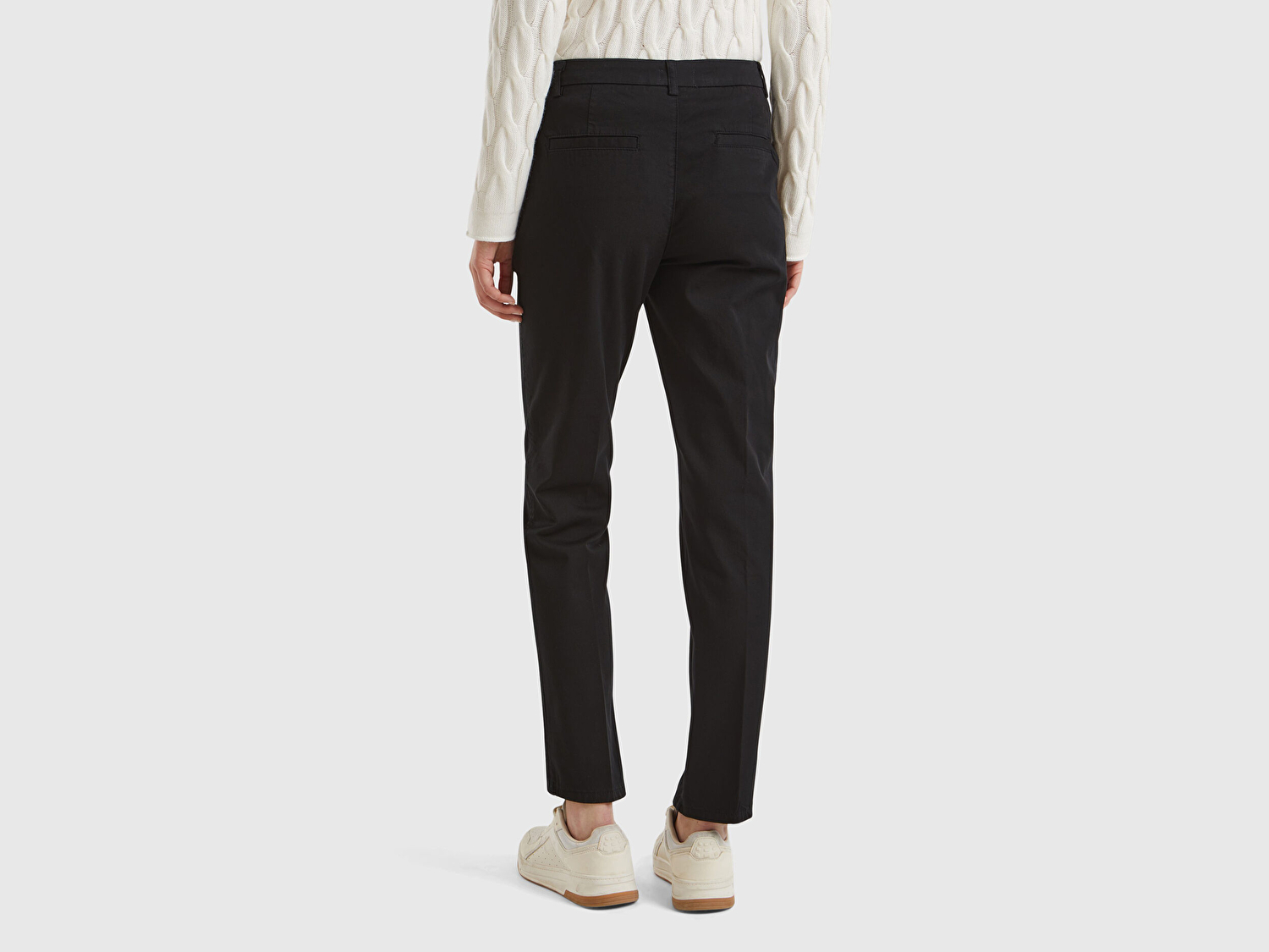 Benetton Kadın Sİyah Elastanlı Basic Chino Pantolon