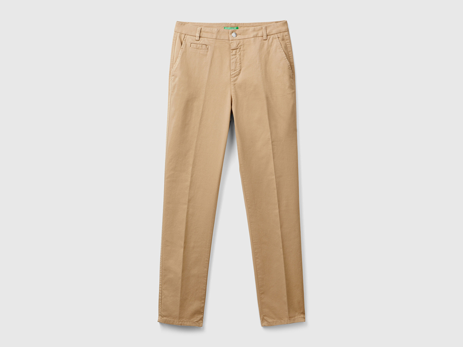 Benetton Kadın Kahverengi  Elastanlı Basic Chino Pantolon