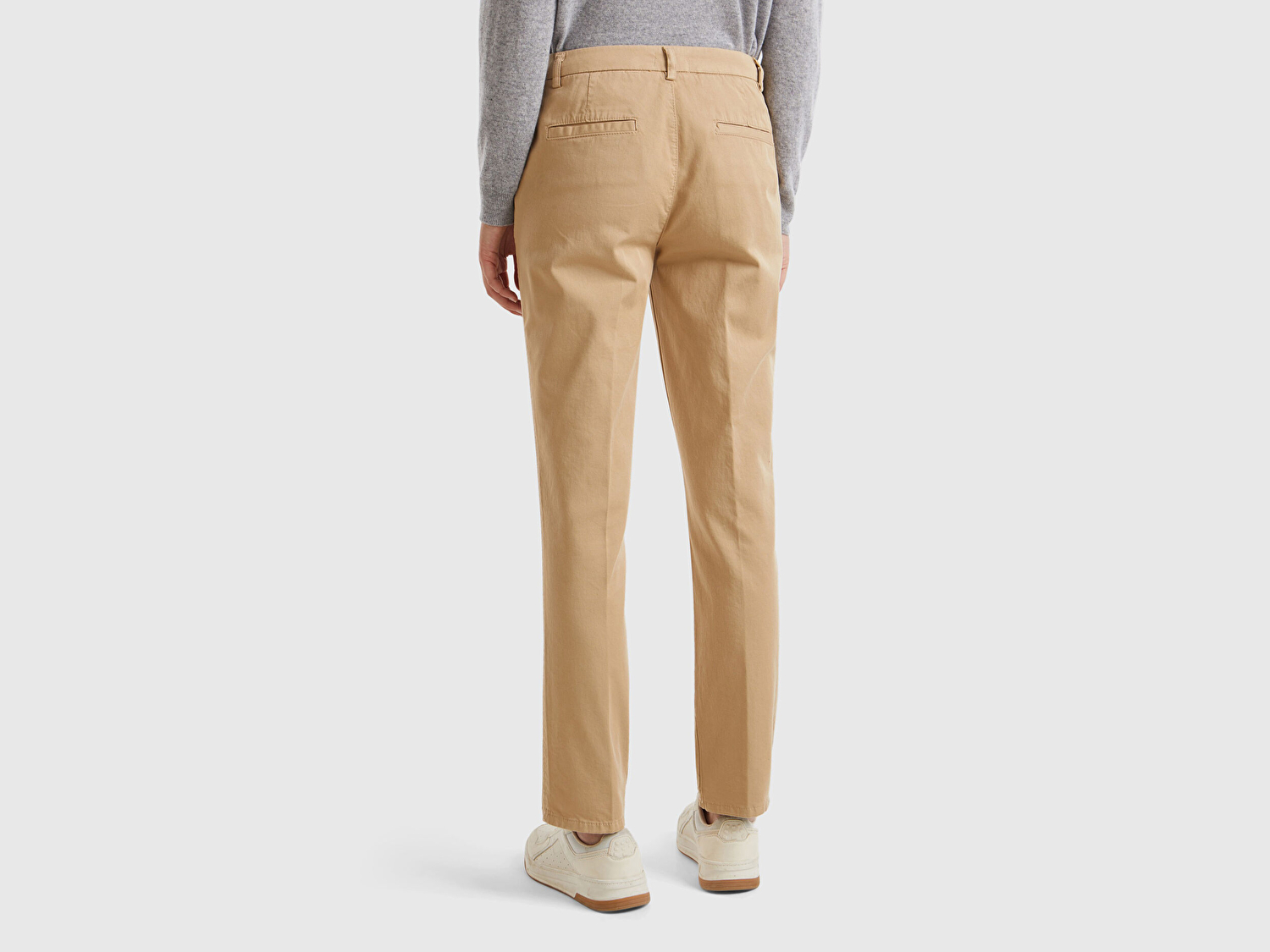 Benetton Kadın Kahverengi  Elastanlı Basic Chino Pantolon