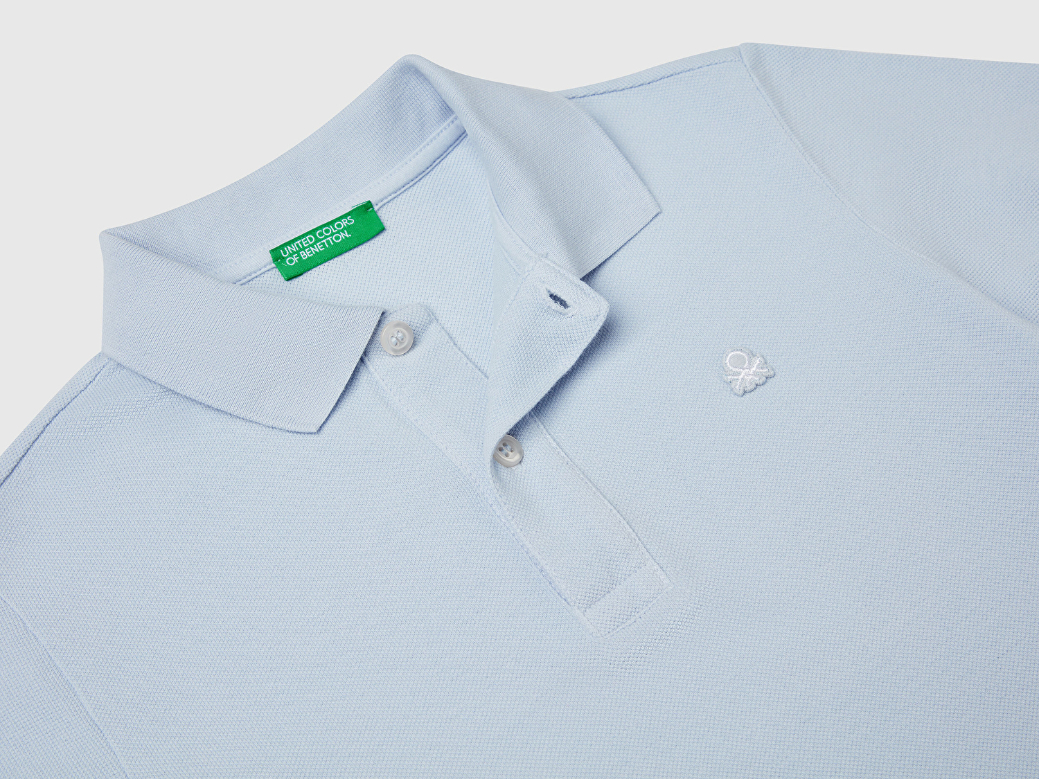 Benetton Erkek Çocuk Açık Mavi Logolu Pike Polo T-Shirt