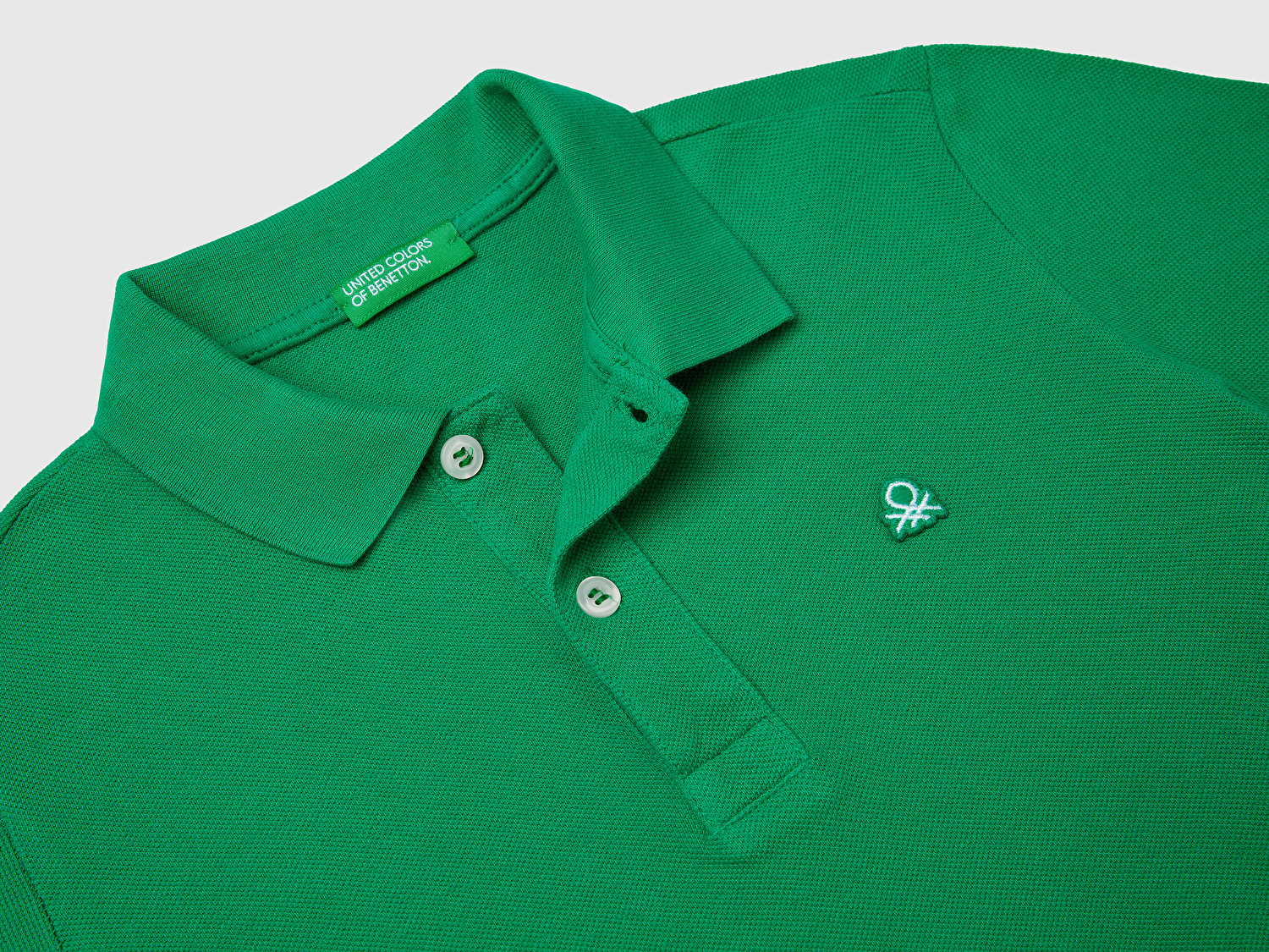 Benetton Erkek Çocuk Yeşil Logolu Pike Polo T-Shirt