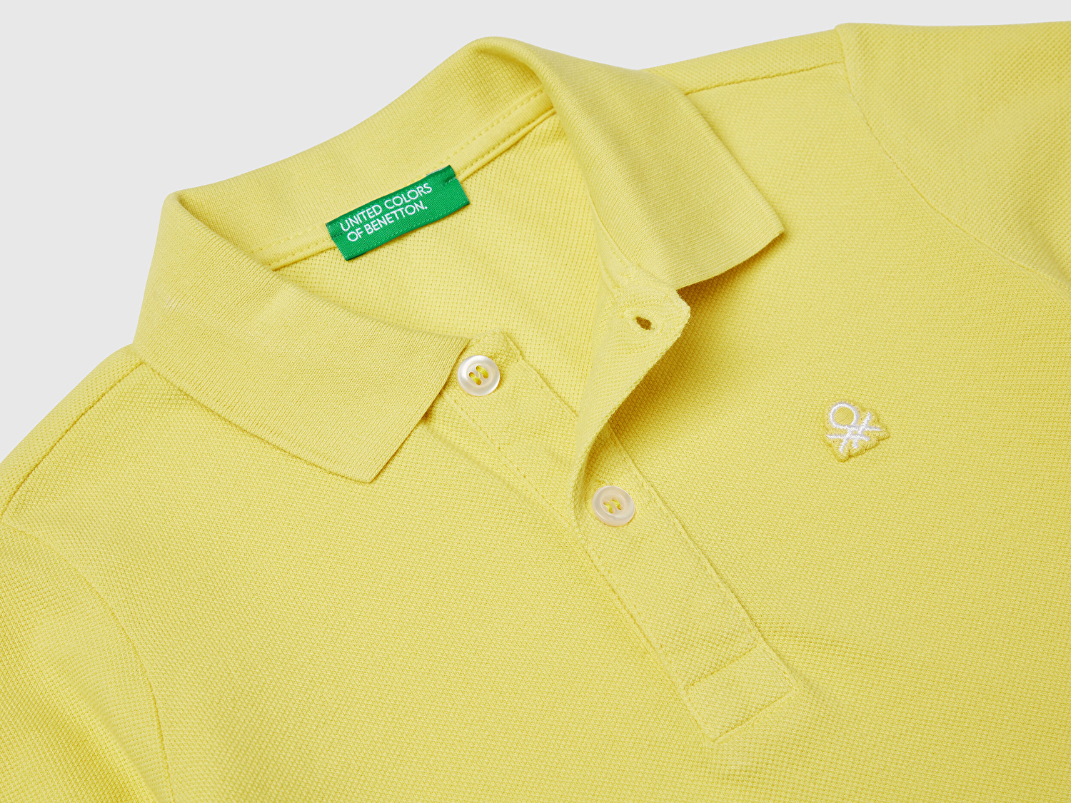 Benetton Erkek Bebek Sarı Logolu Pike Polo T-Shirt