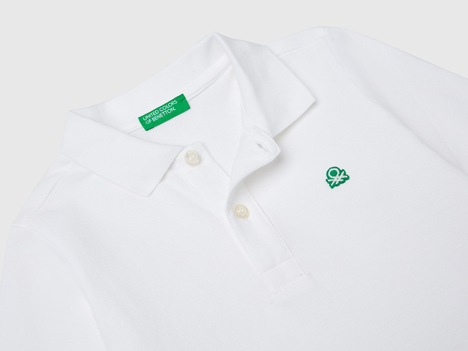 Benetton Erkek Bebek Beyaz Logolu Polo T-Shirt