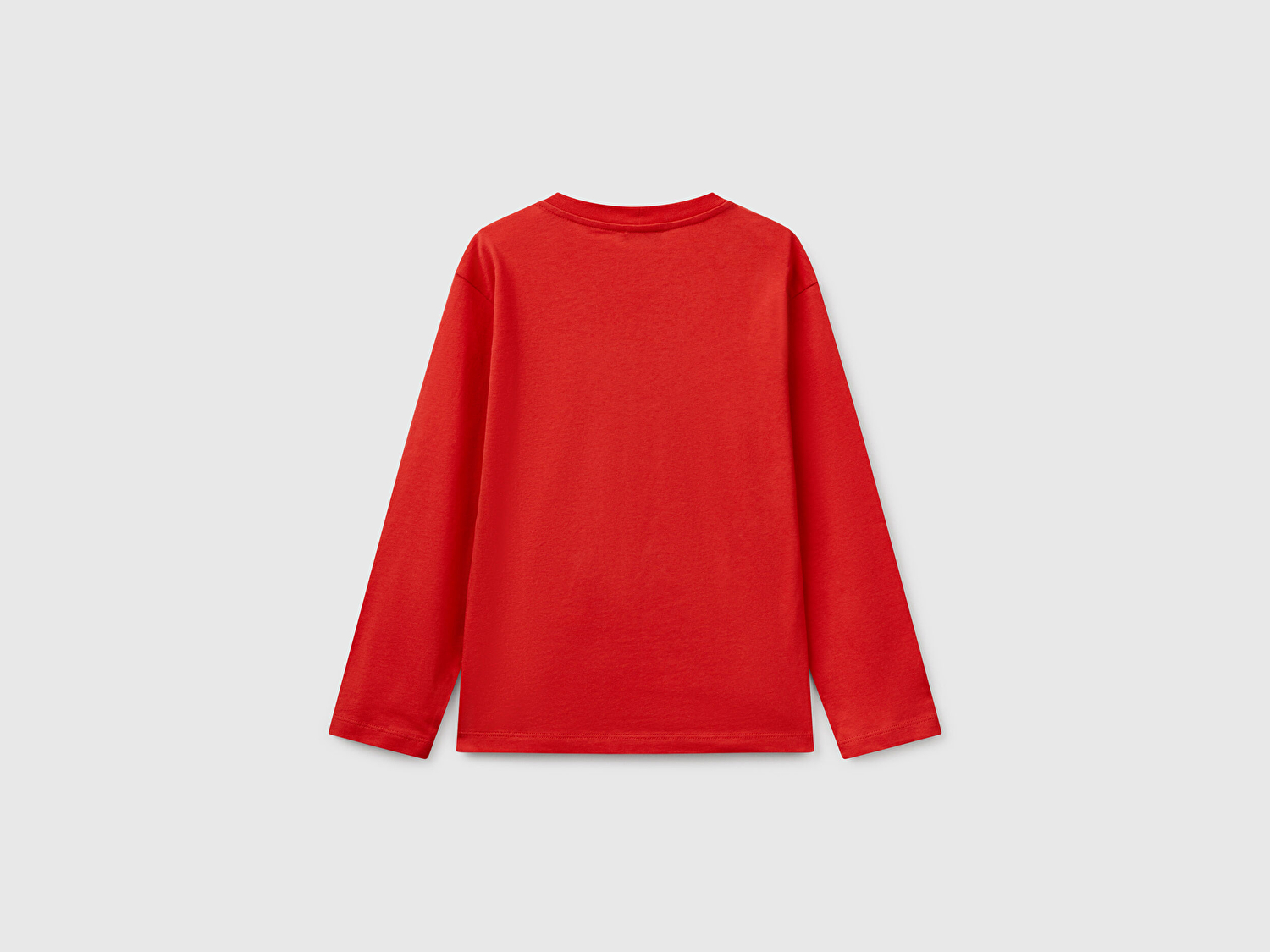 Benetton Erkek Çocuk Kırmızı Benetton Logo Baskılı Uzun Kollu T-Shirt