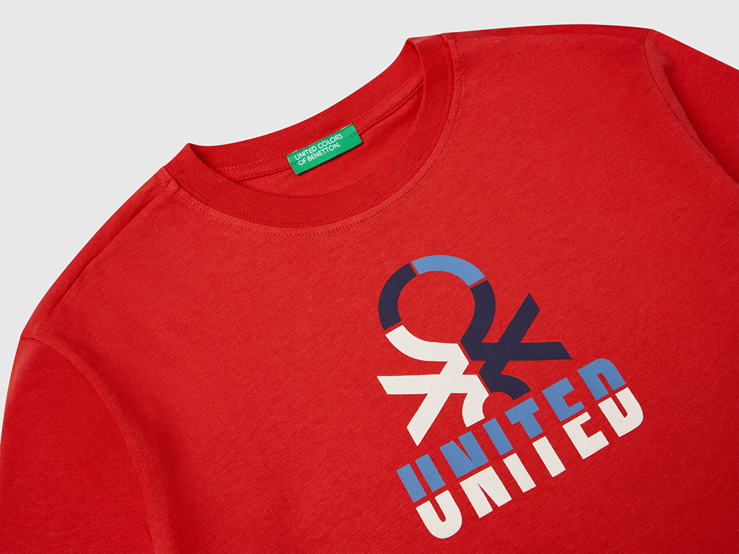 Benetton Erkek Çocuk Kırmızı Benetton Logo Baskılı Uzun Kollu T-Shirt
