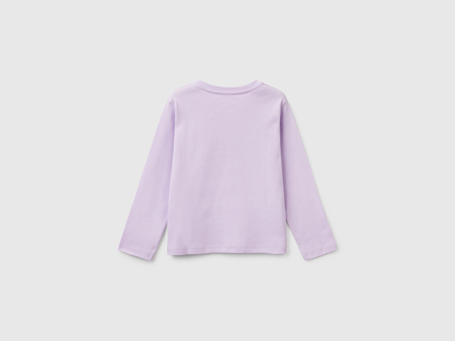 Benetton Kız Bebek Lila Simli Benetton Logo Baskılı T-Shirt