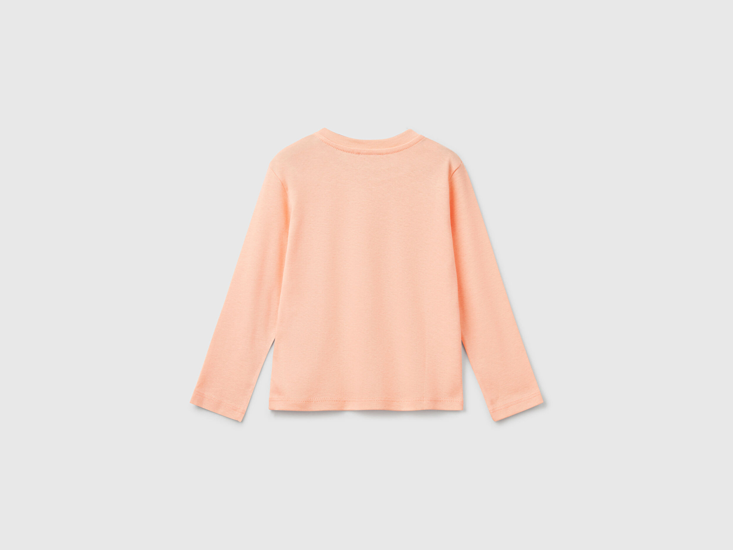 Benetton Kız Bebek Yavruağzı Simli Benetton Logo Baskılı T-Shirt