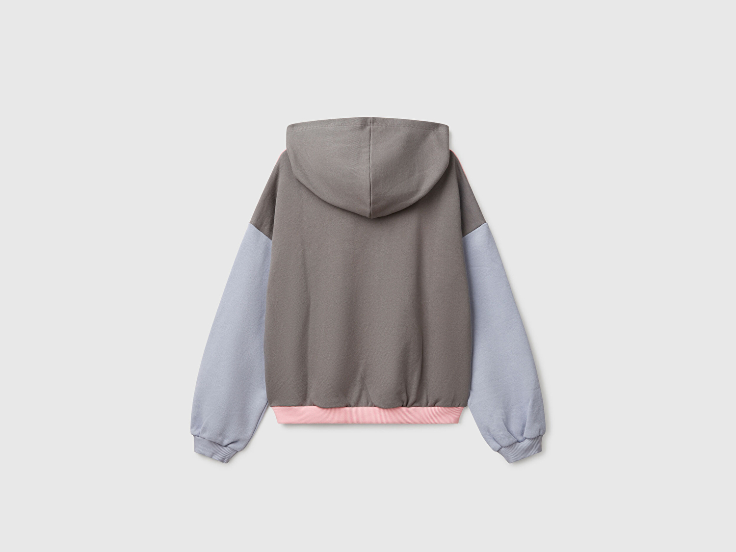 Benetton Kız Çocuk Pembe Mix Benetton Logo Baskılı Kapüşonlu Sweatshirt