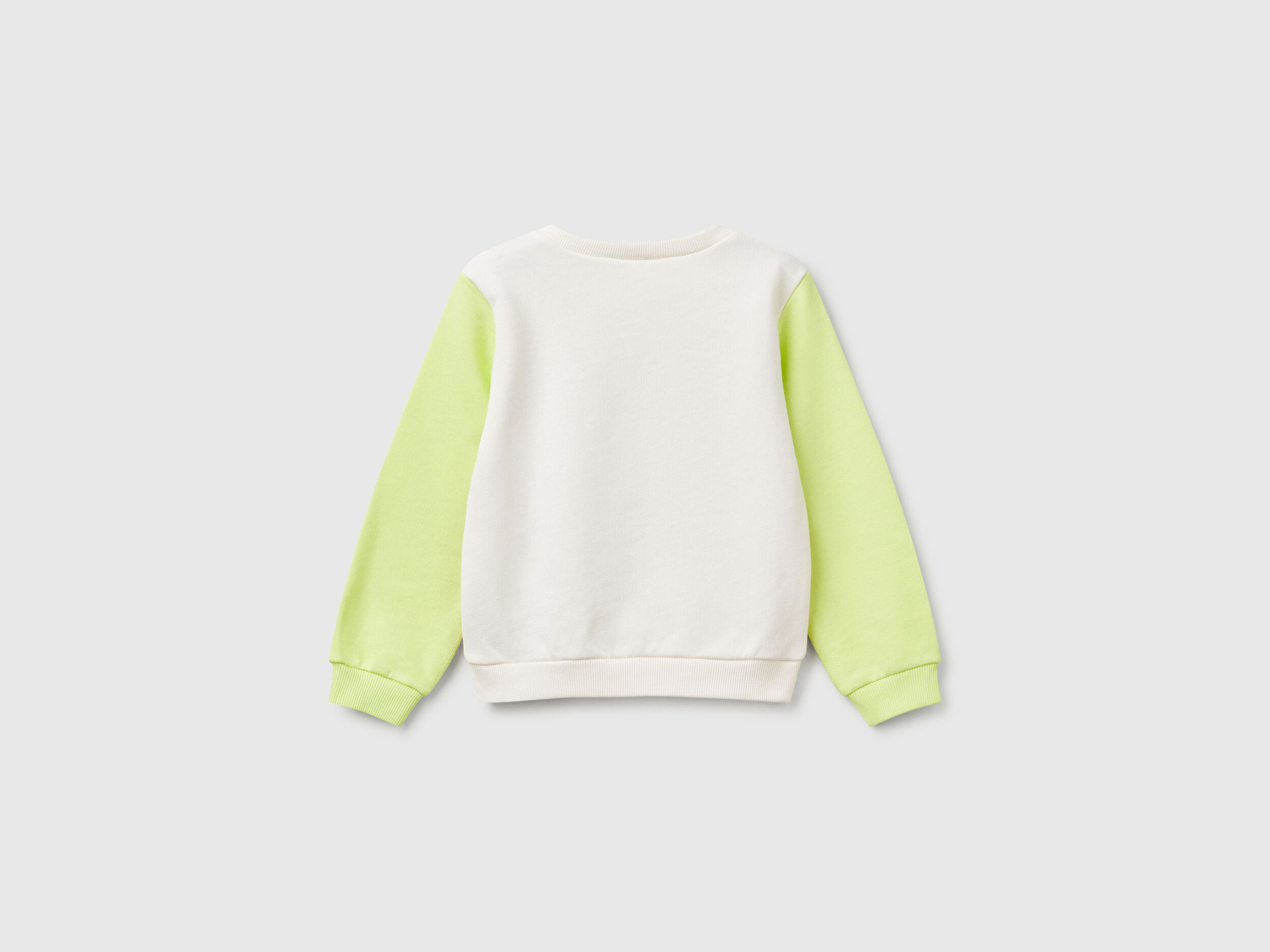 Benetton Kız Bebek Pembe Mix Simli Benetton Logo Baskılı Bisiklet Yaka Sweatshirt
