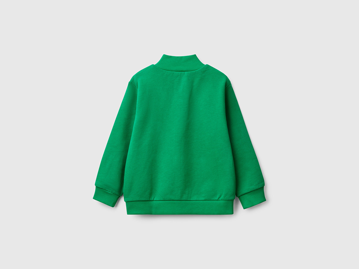 Benetton Erkek Bebek Yeşil Benetton Logo İşlemeli Fermuarlı Sweatshirt
