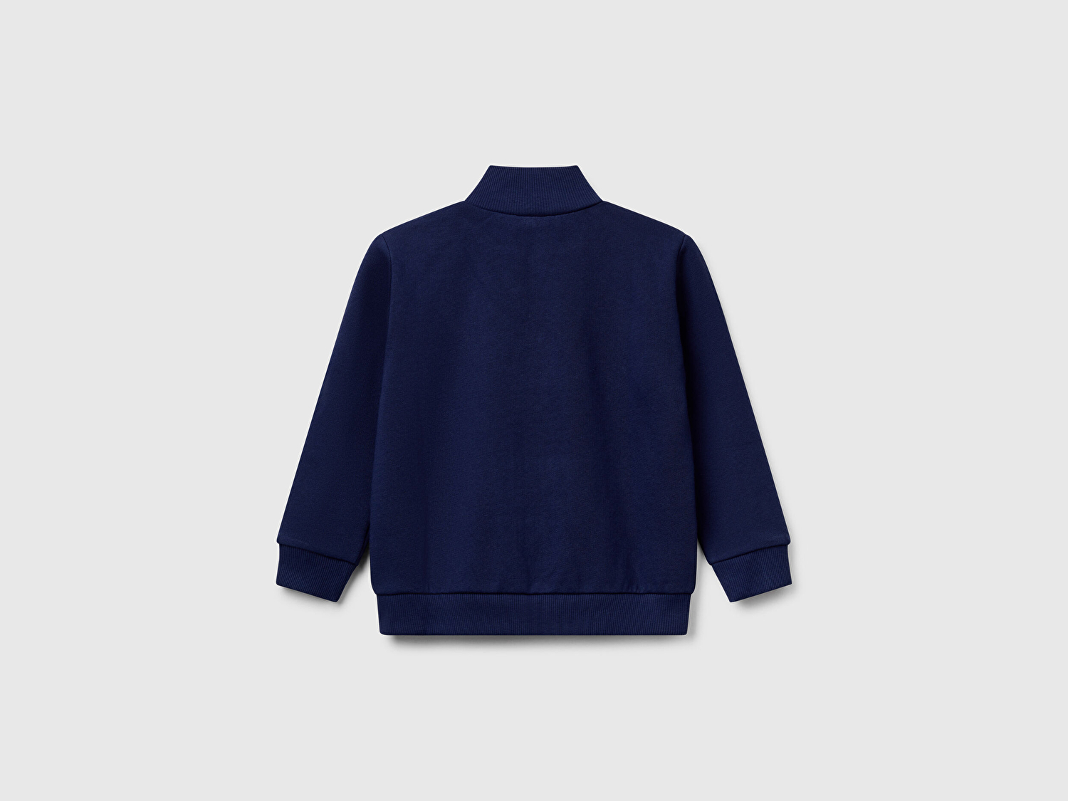 Benetton Erkek Bebek Lacivert Benetton Logo İşlemeli Fermuarlı Sweatshirt