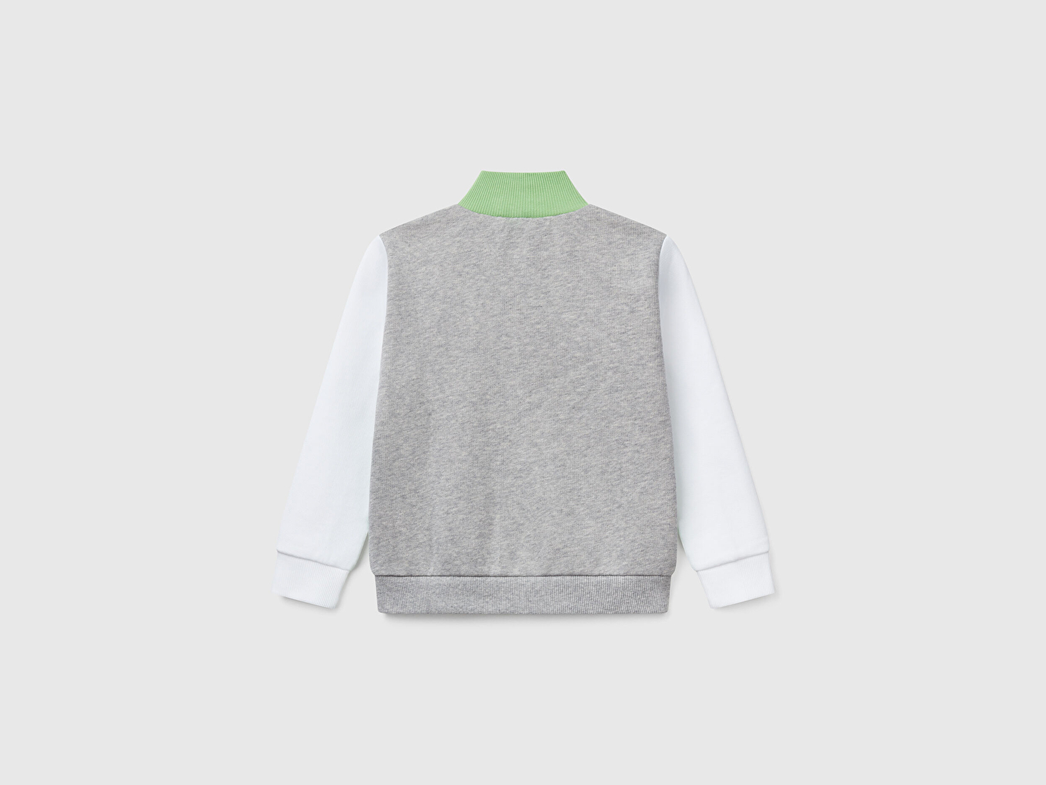 Benetton Erkek Bebek Fıstık Yeşili Benetton Logo İşlemeli Fermuarlı Sweatshirt