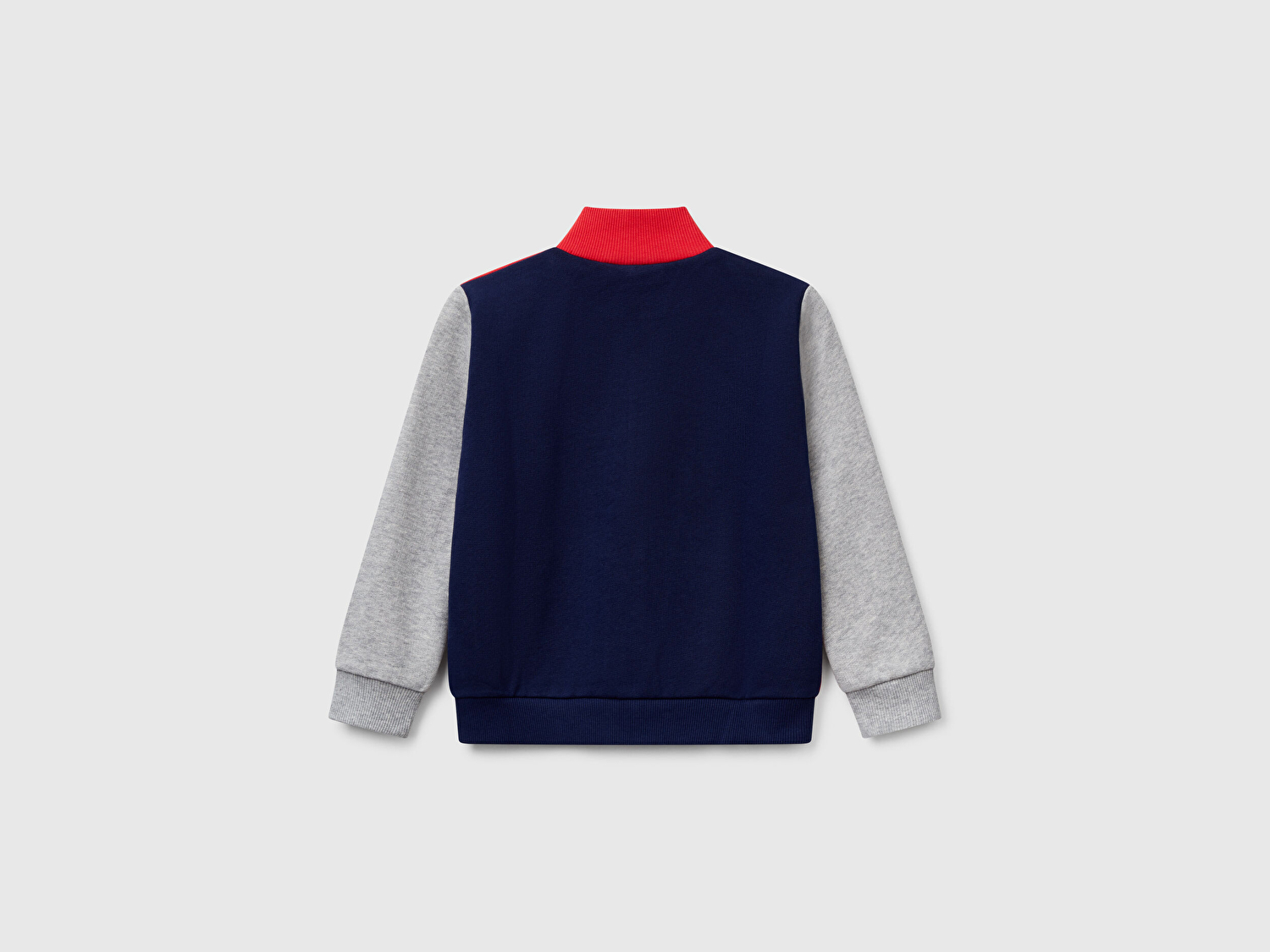 Benetton Erkek Bebek Kırmızı Mix Benetton Logo İşlemeli Fermuarlı Sweatshirt