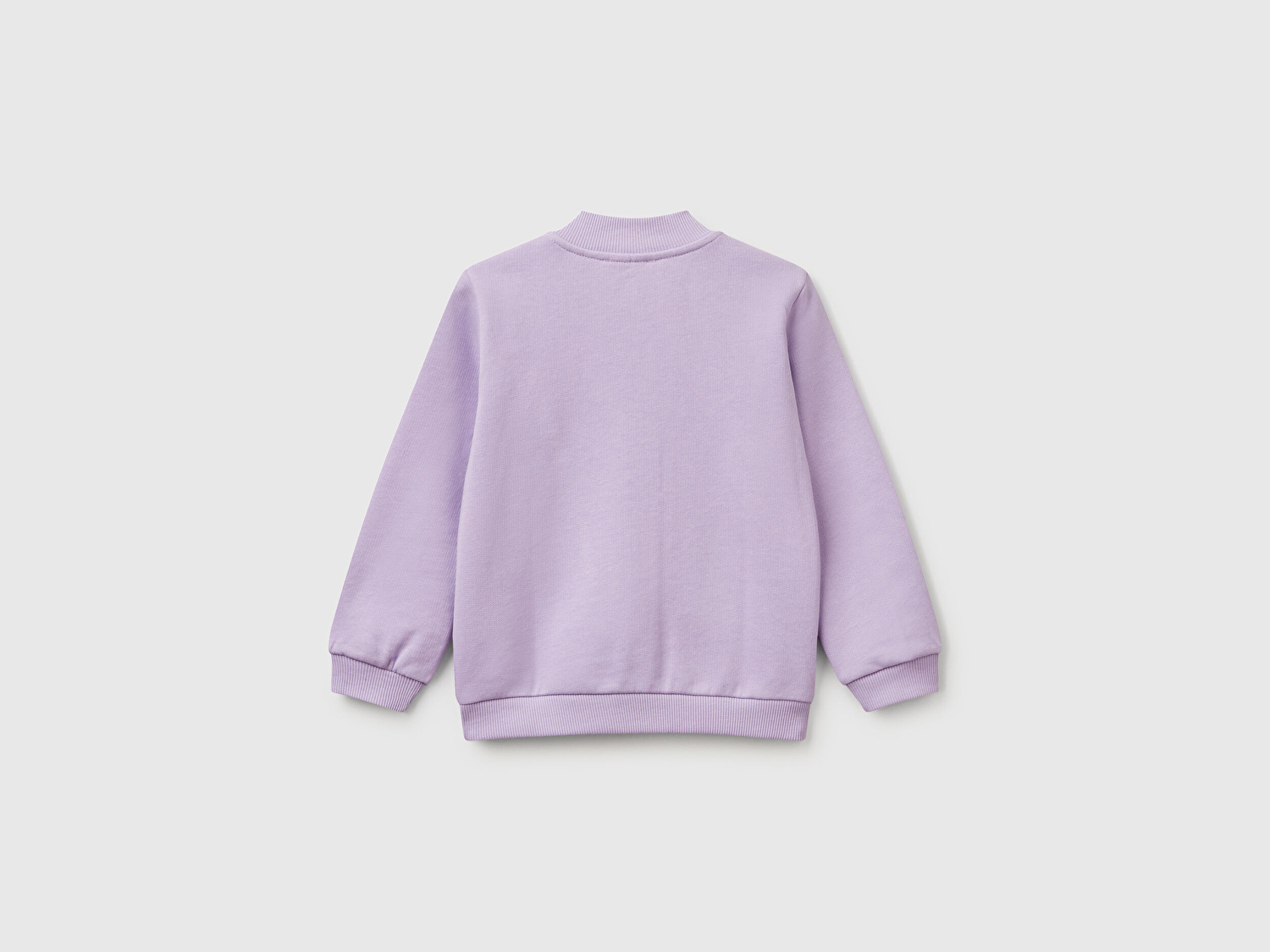Benetton Kız Bebek Lila Simli Benetton Logo İşlemeli Fermuarlı Sweatshirt