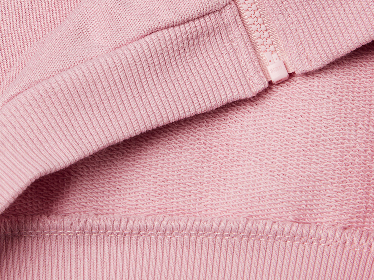 Benetton Kız Bebek Pembe Simli Benetton Logo İşlemeli Fermuarlı Sweatshirt