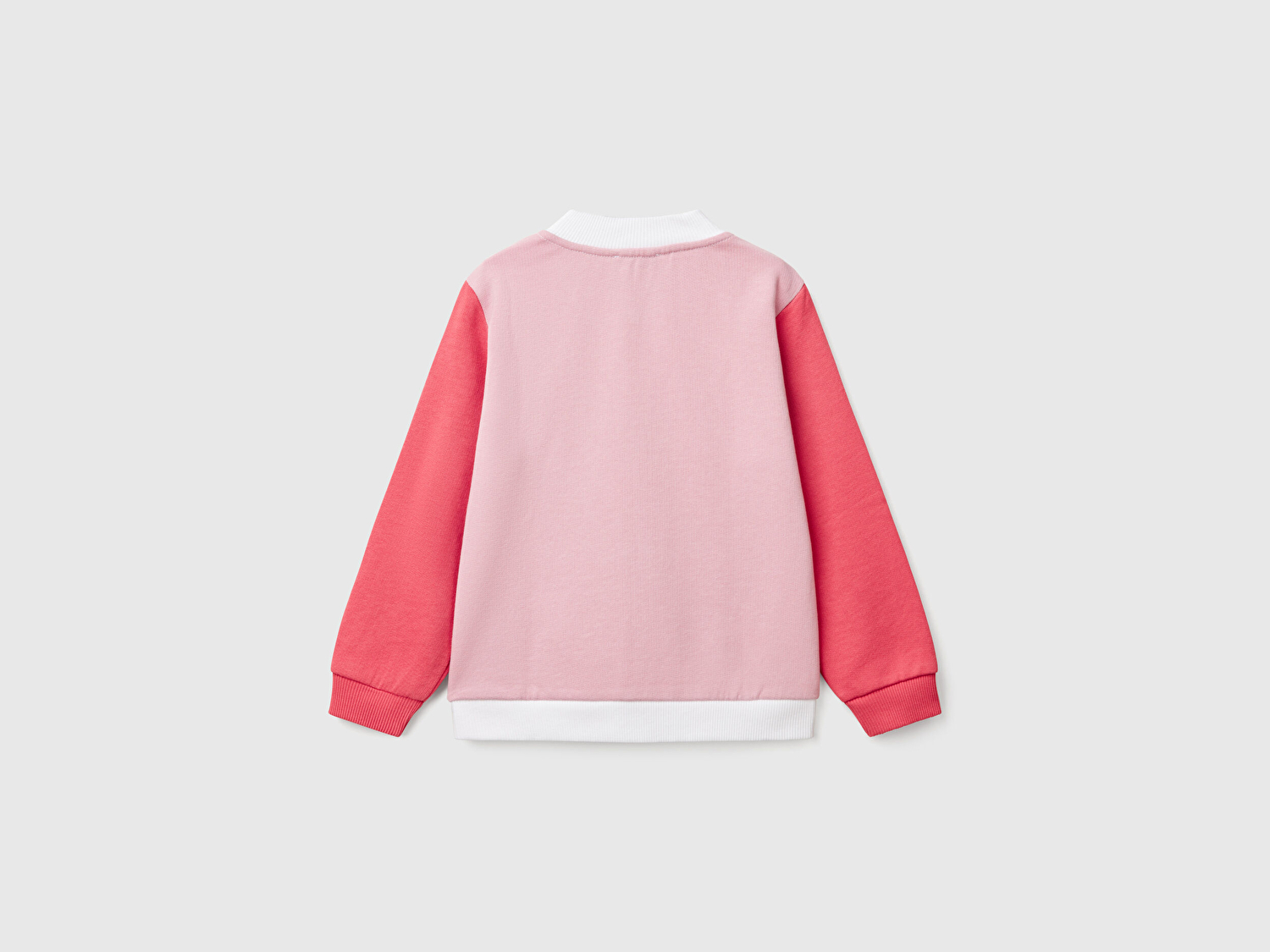 Benetton Kız Bebek Beyaz Mix Simli Benetton Logo İşlemeli Fermuarlı Sweatshirt