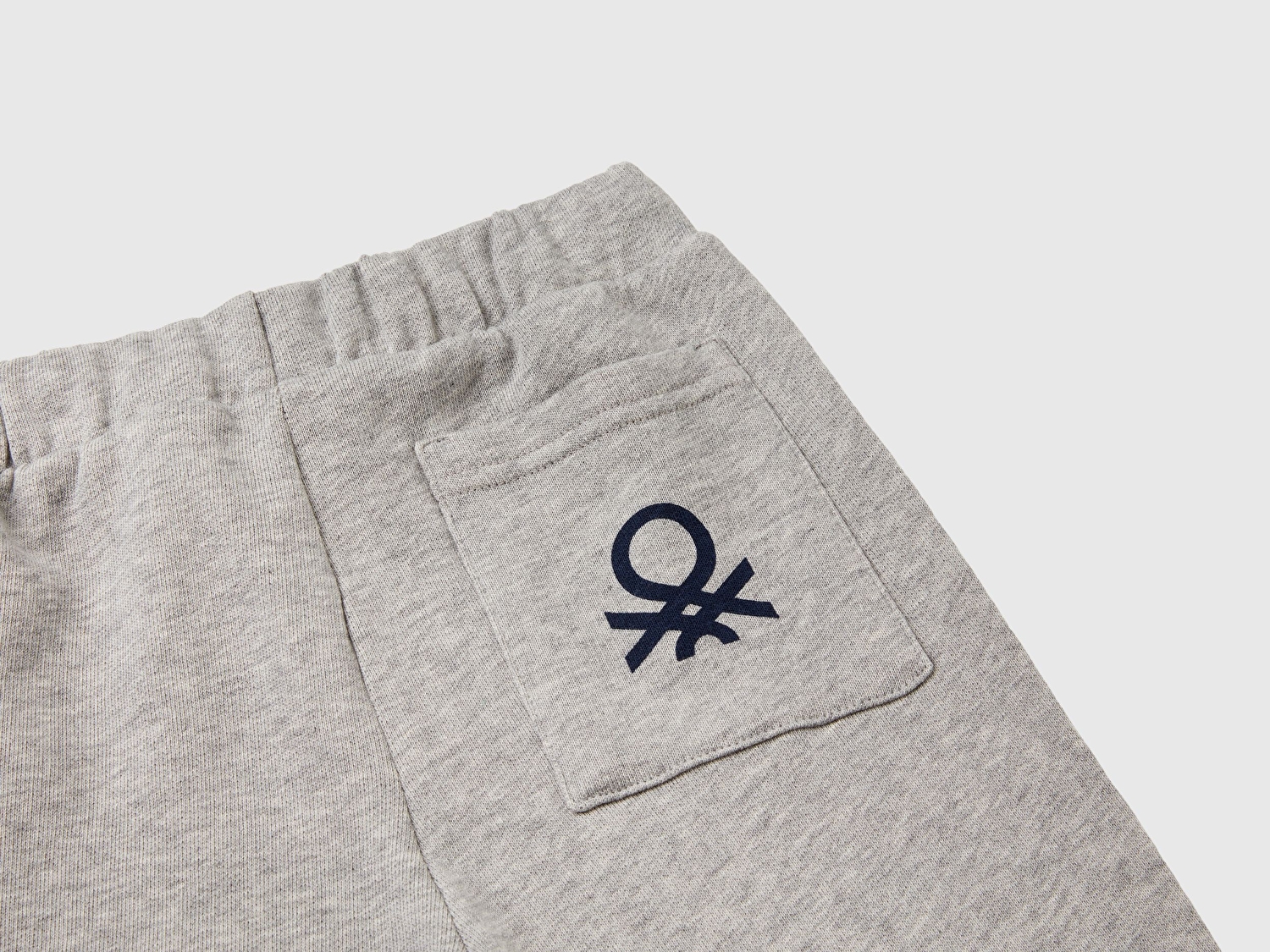 Benetton Erkek Bebek Gri Melanj Arka Cebi Logo Eşofman Altı