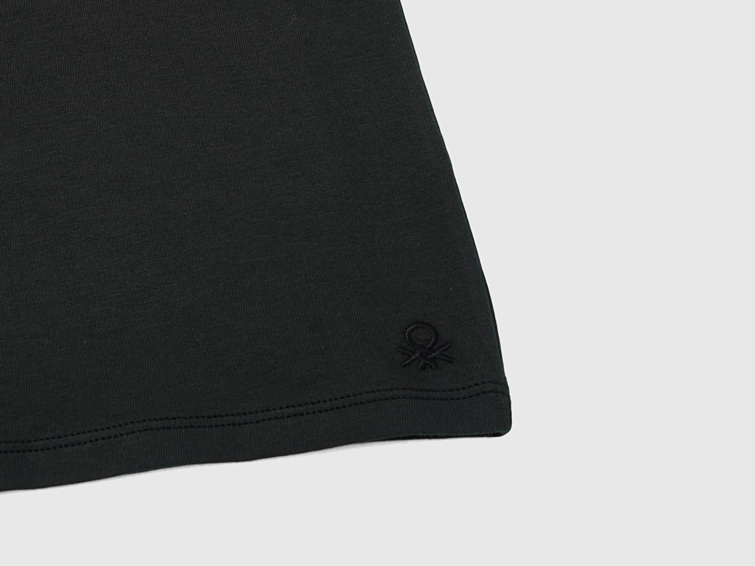 Benetton Kız Çocuk Siyah Balıkçı Yaka Basic T-Shirt