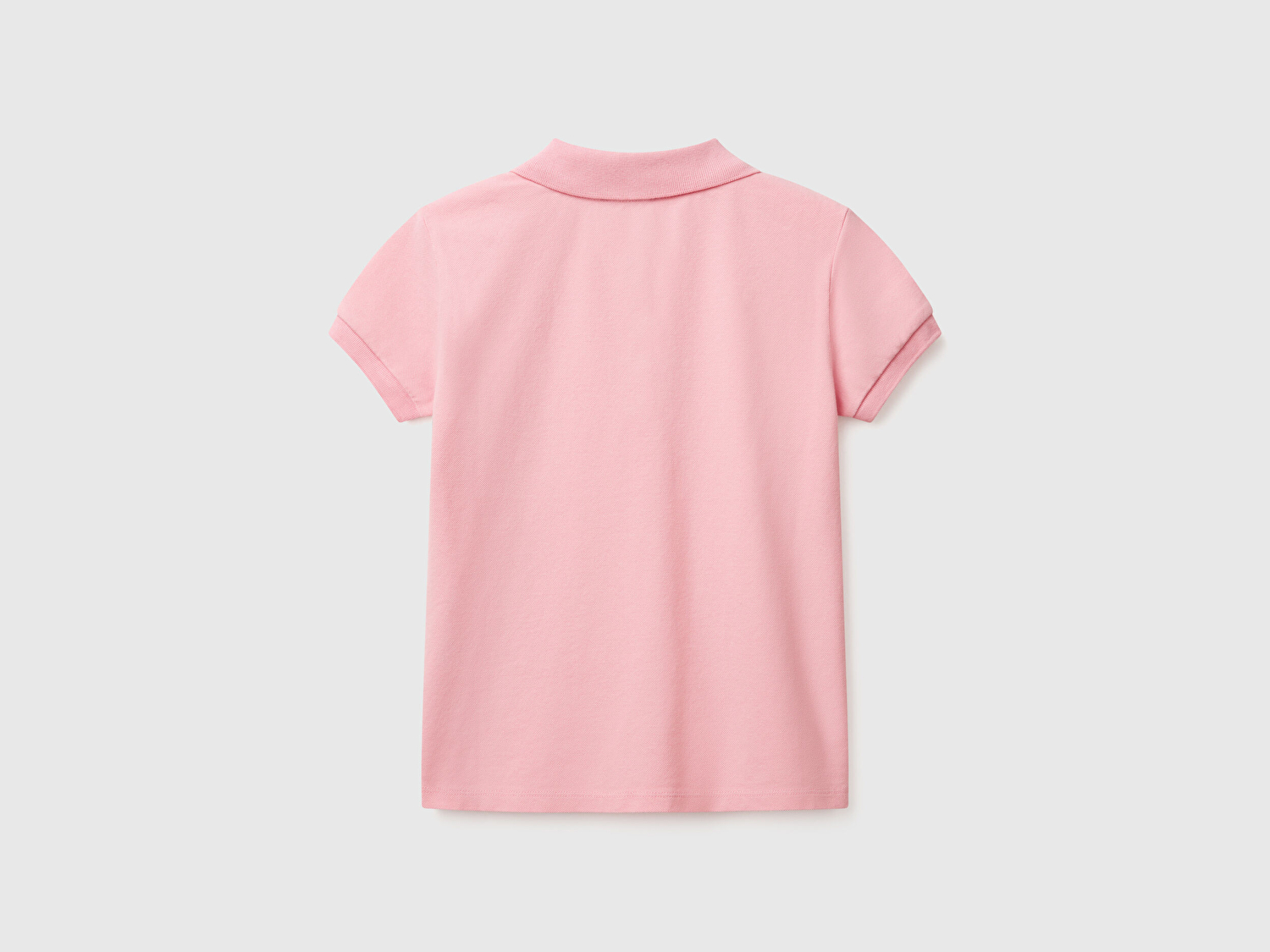 Benetton Kız Çocuk Pembe Logolu Pike Polo T-Shirt