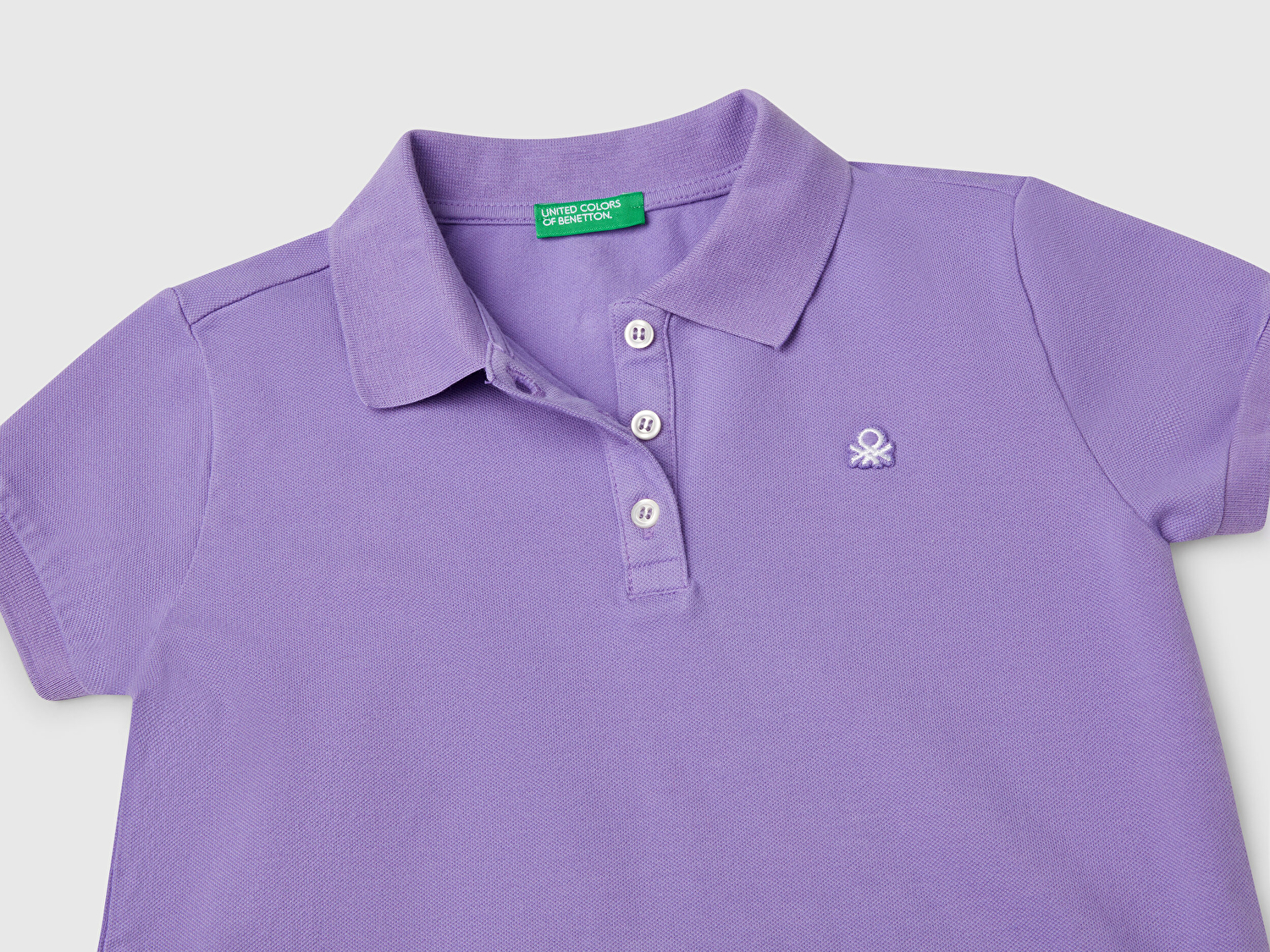 Benetton Kız Çocuk Mor Logolu Pike Polo T-Shirt