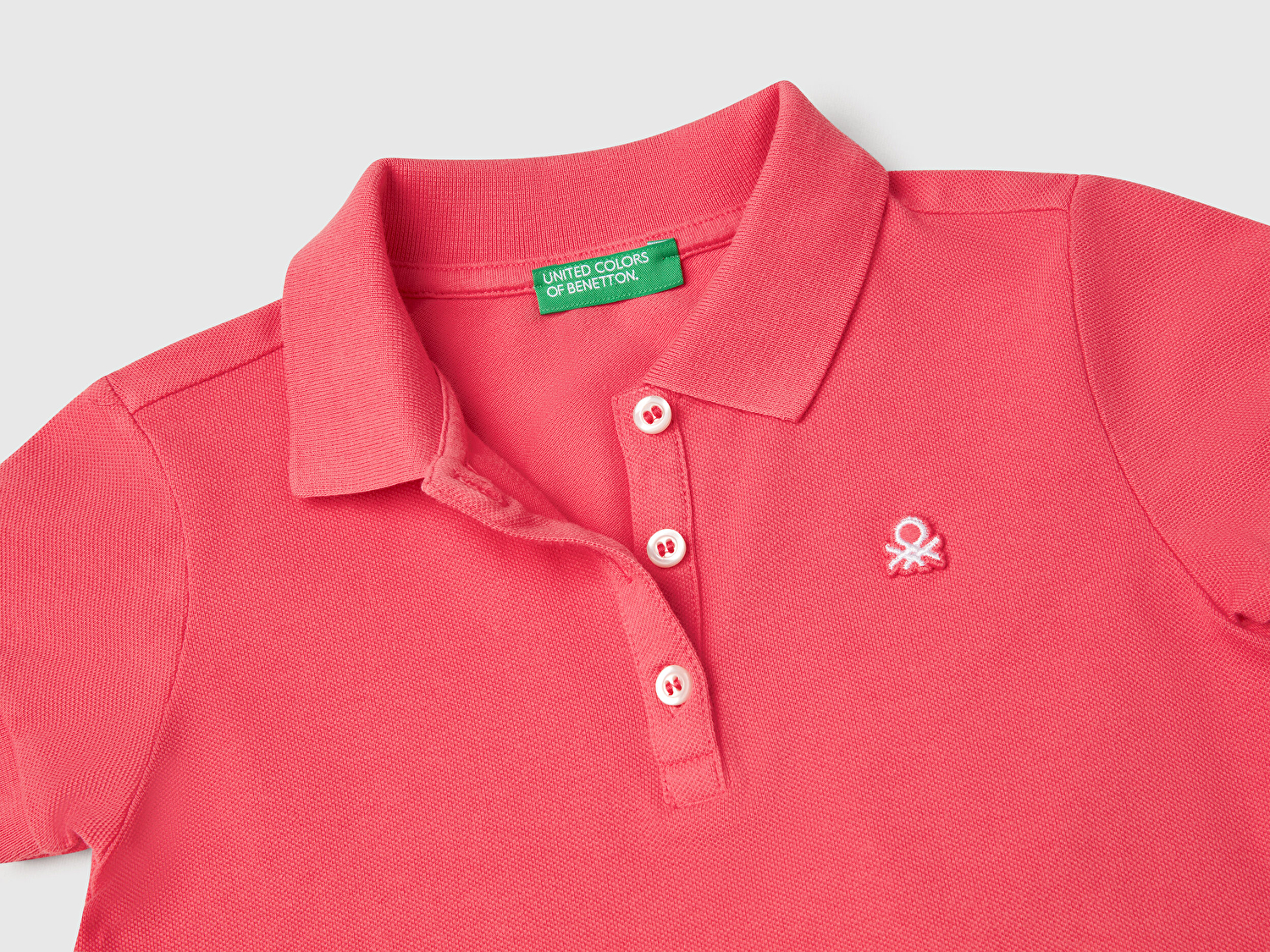 Benetton Kız Bebek Fuşya Logolu Pike Polo T-Shirt