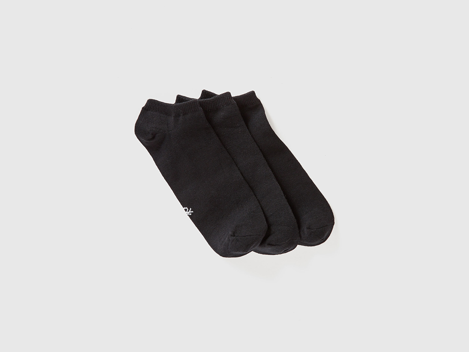 Benetton Unisex Siyah 3'lü Patik Çorap
