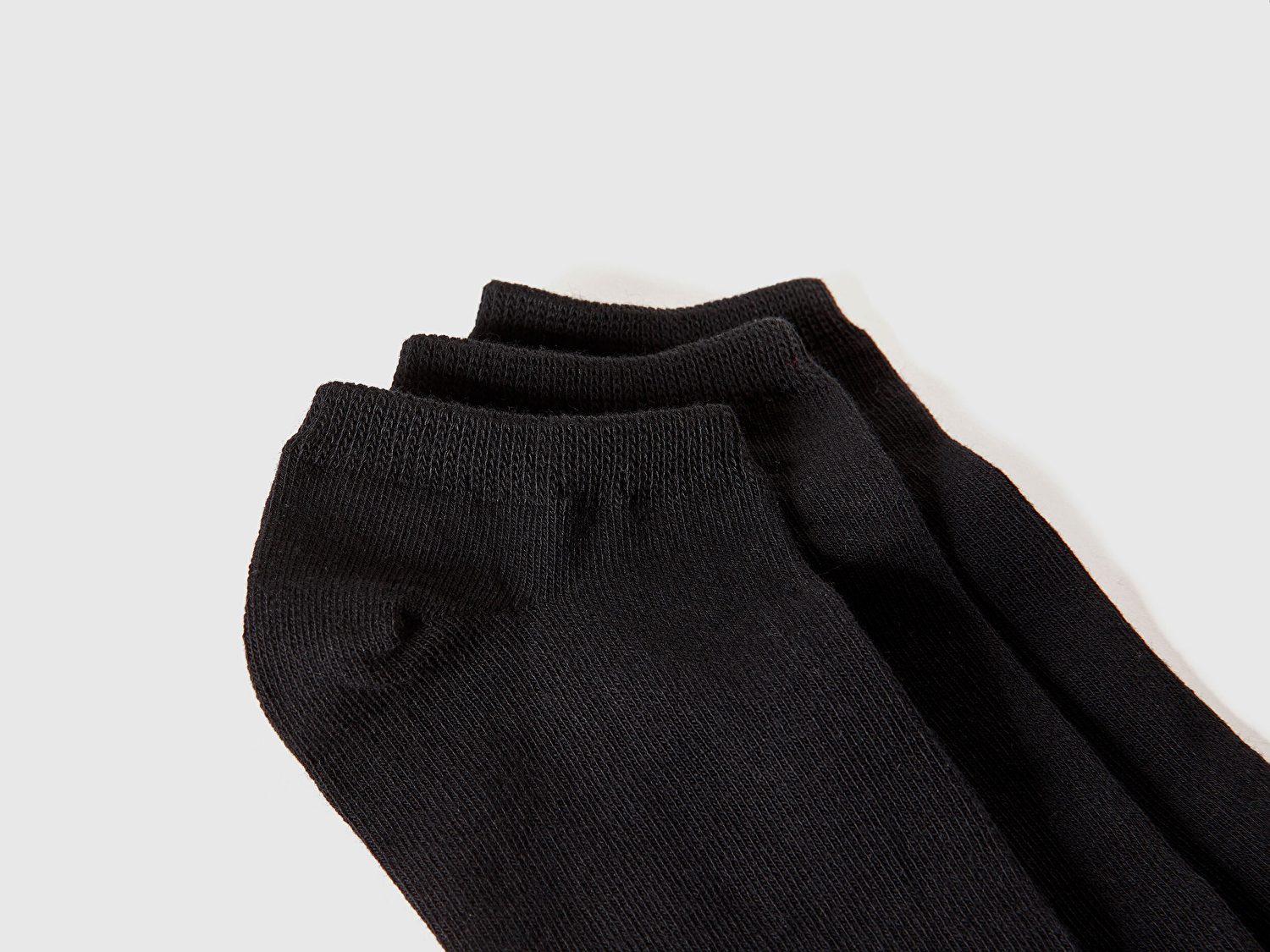 Benetton Unisex Siyah 3'lü Patik Çorap
